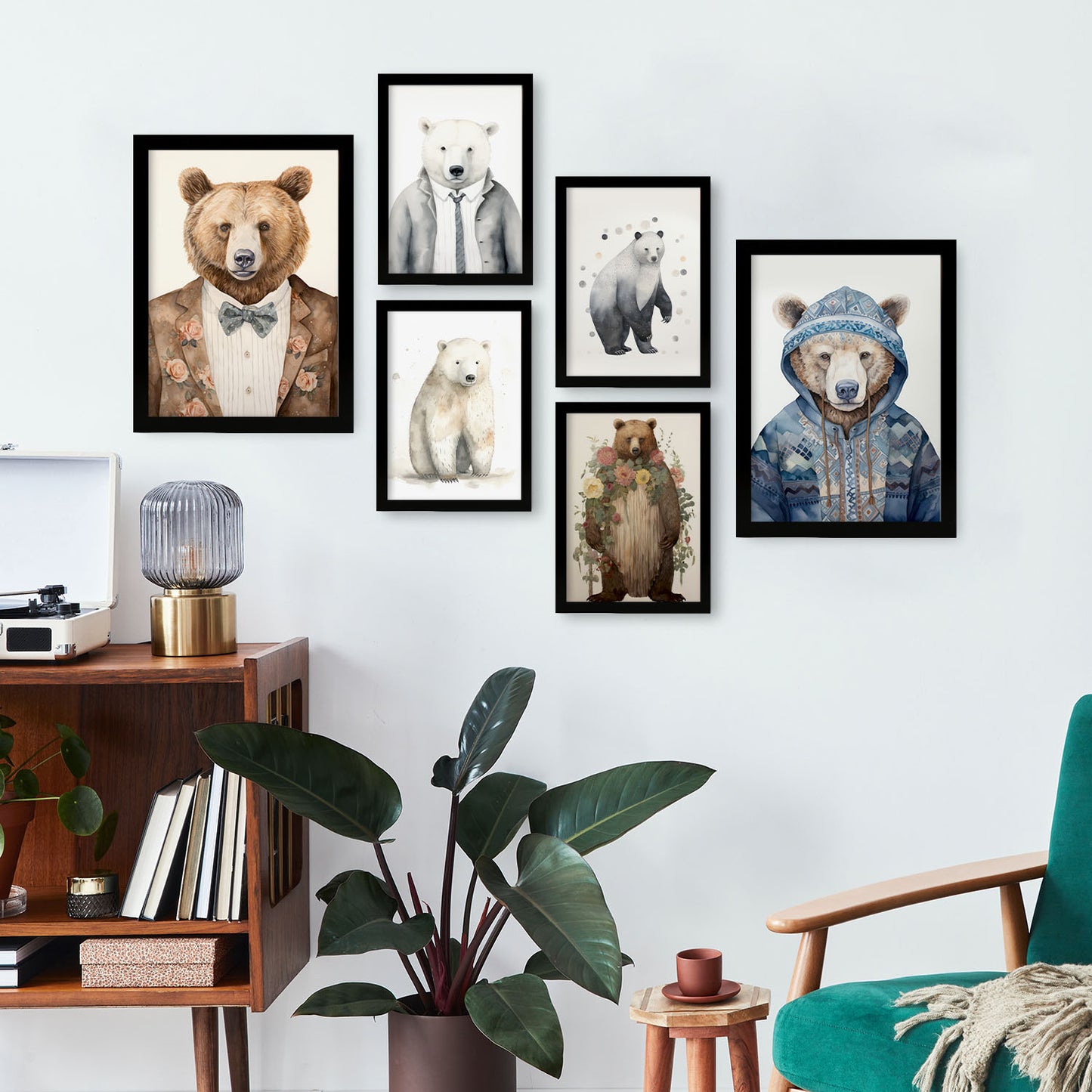 Nacnic Set de 6 Láminas de Trajes de Oso para Guardería