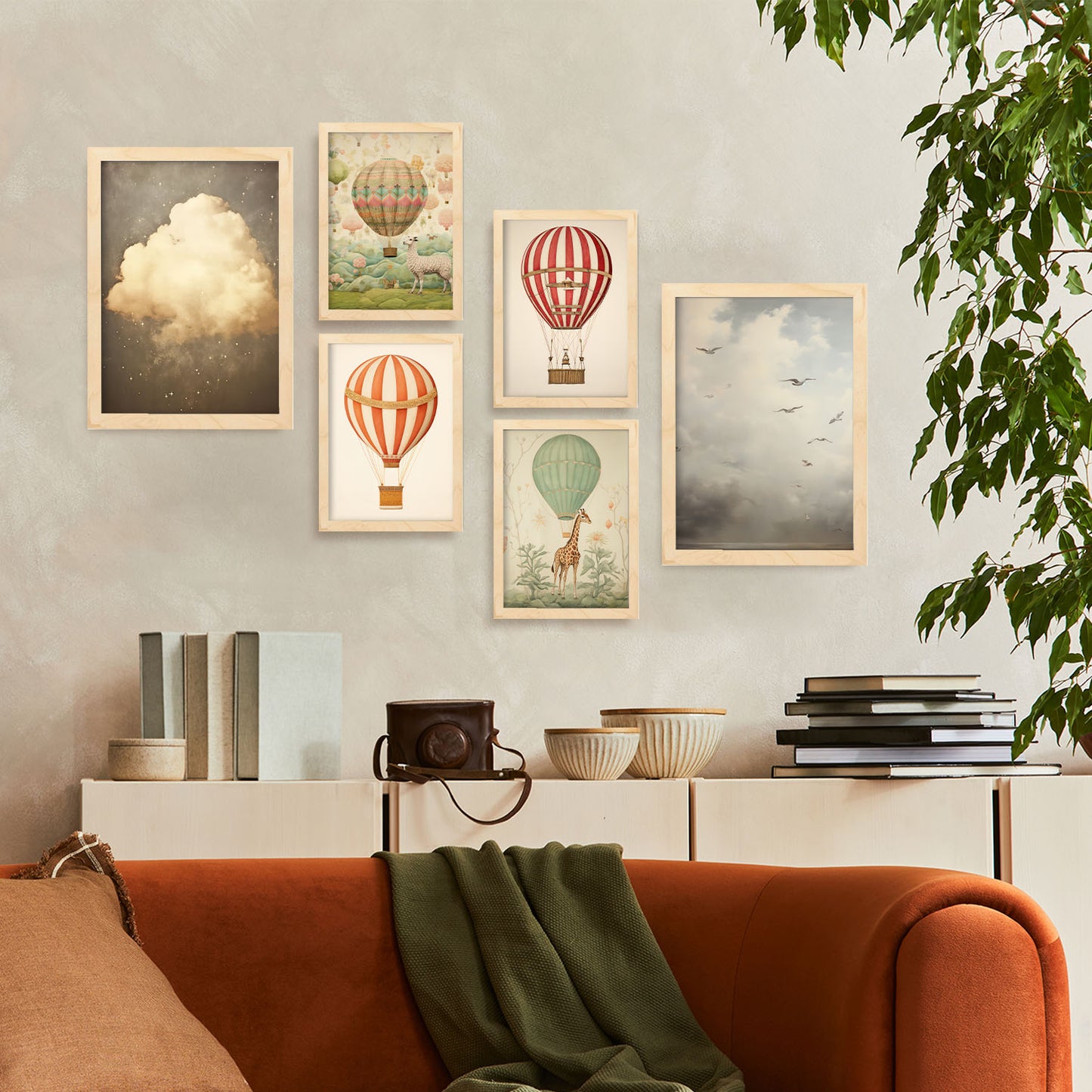 Nacnic Set de 6 Láminas de Globos del Cielo para Guardería y Hogar