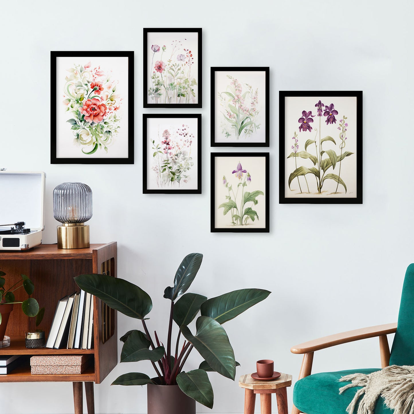 Nacnic Set de 6 Láminas de Orquídeas y Clavel