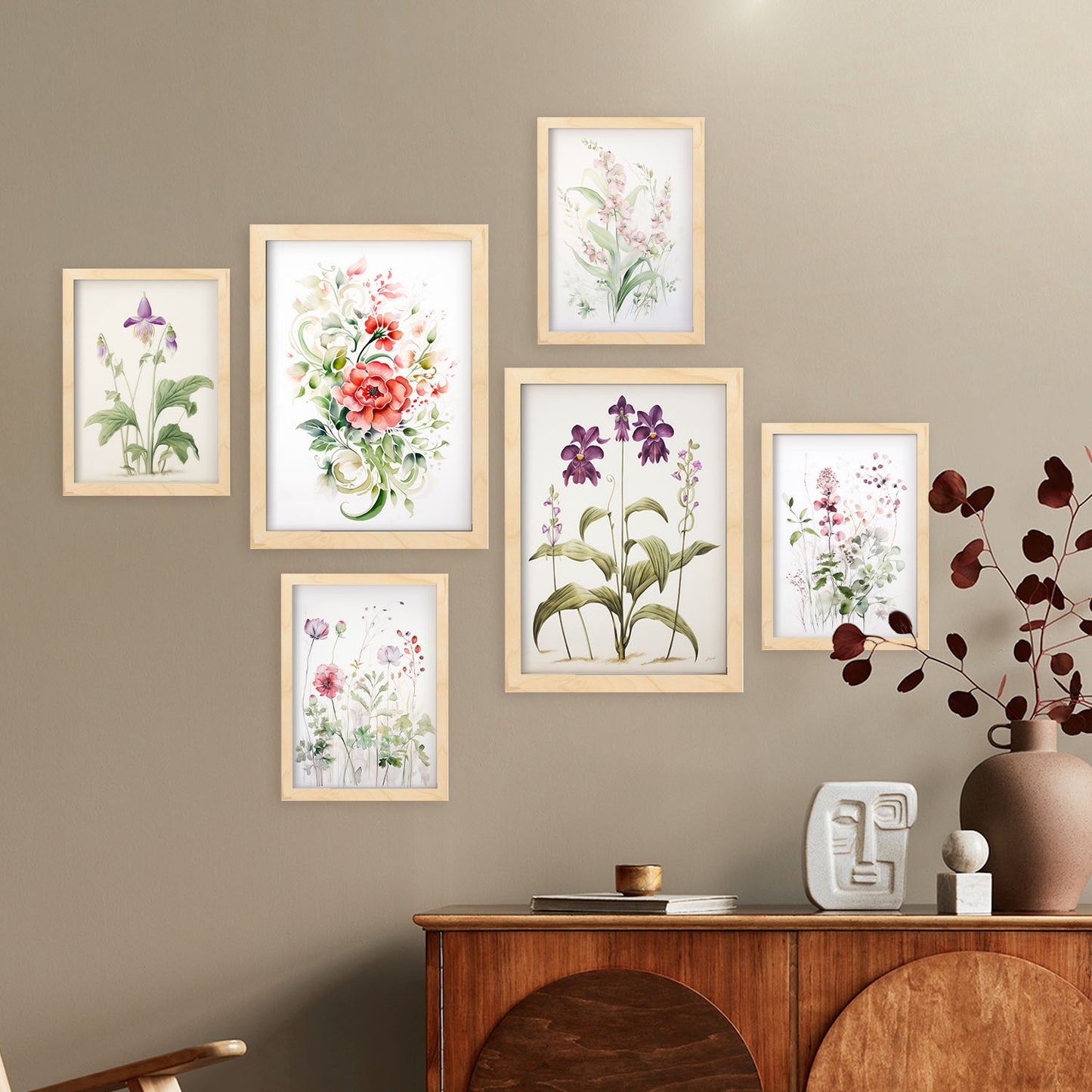 Nacnic Set de 6 Láminas de Orquídeas y Clavel