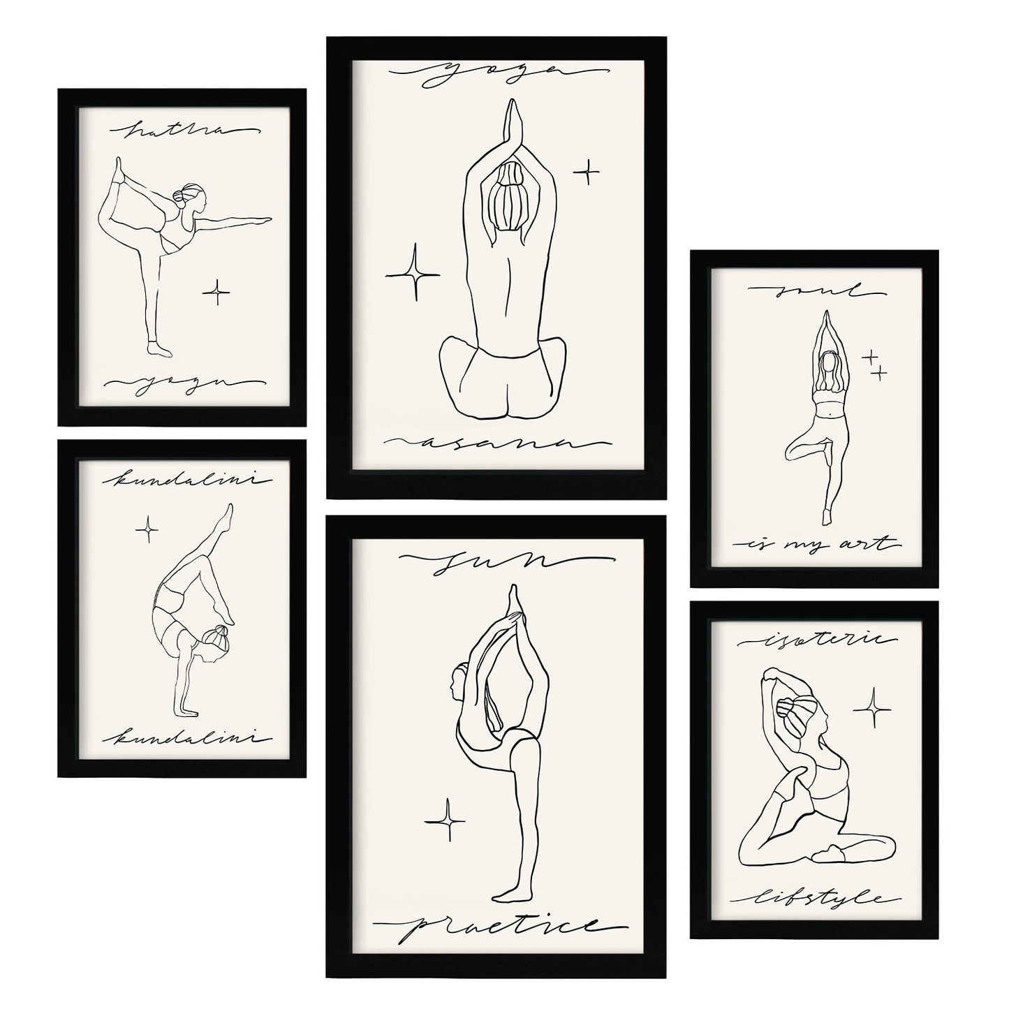 Conjunto de 6 Láminas de Musas de Yoga Nacnic