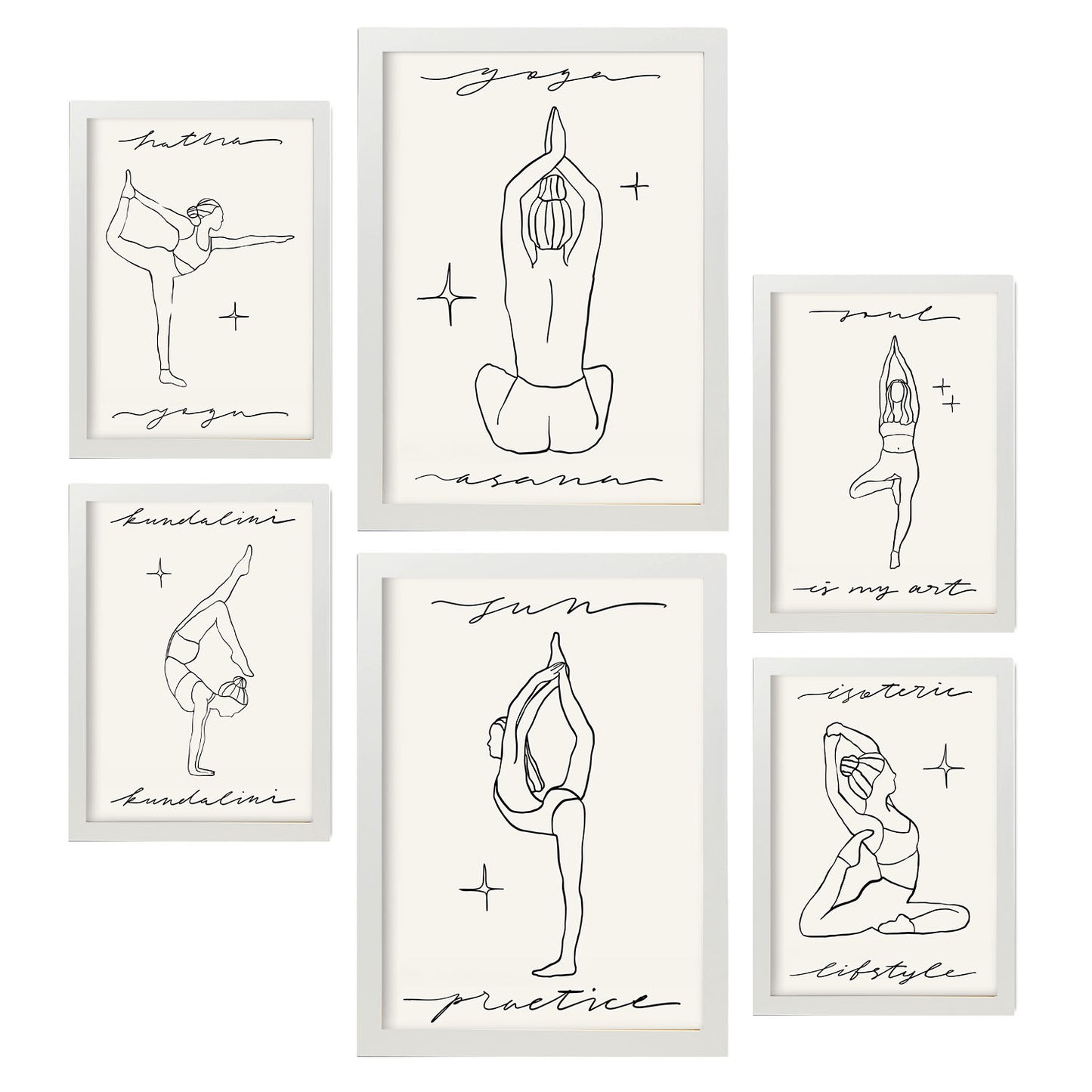 Conjunto de 6 Láminas de Musas de Yoga Nacnic