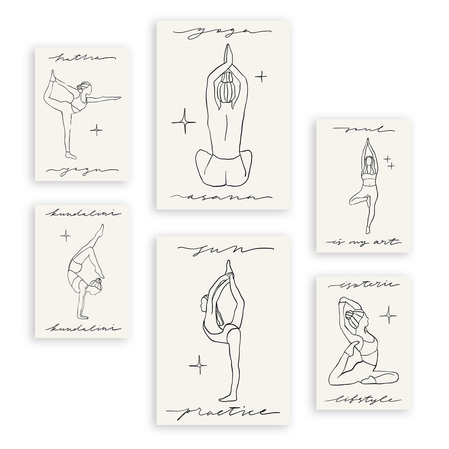 Conjunto de 6 Láminas de Musas de Yoga Nacnic