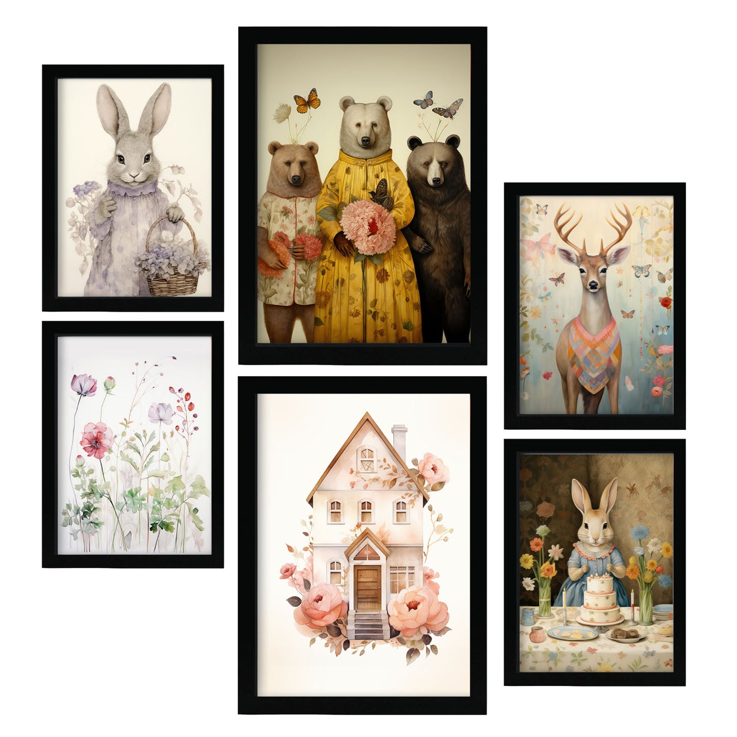 Set de 6 Láminas Nacnic de Animales de Mariposa