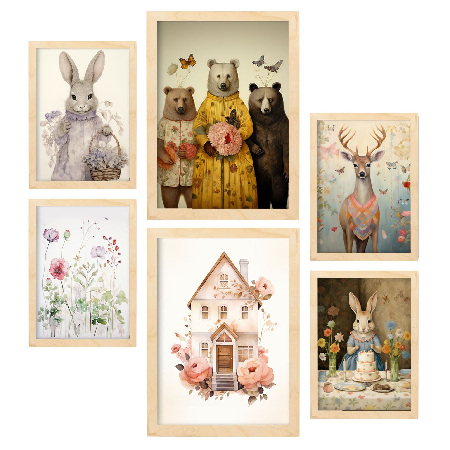 Set de 6 Láminas Nacnic de Animales de Mariposa