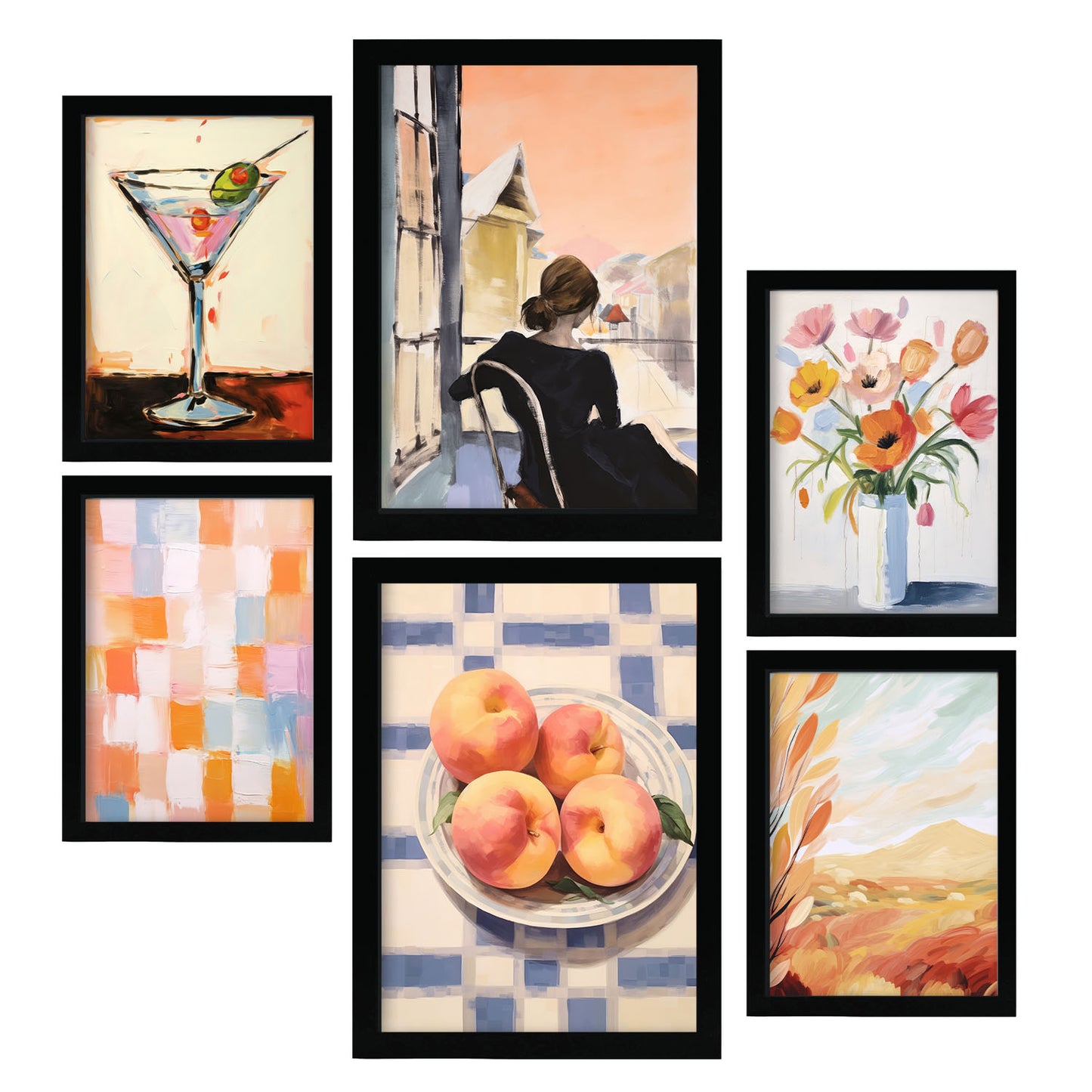 Nacnic Set de 6 Láminas de Durazno Estampados Decorativos