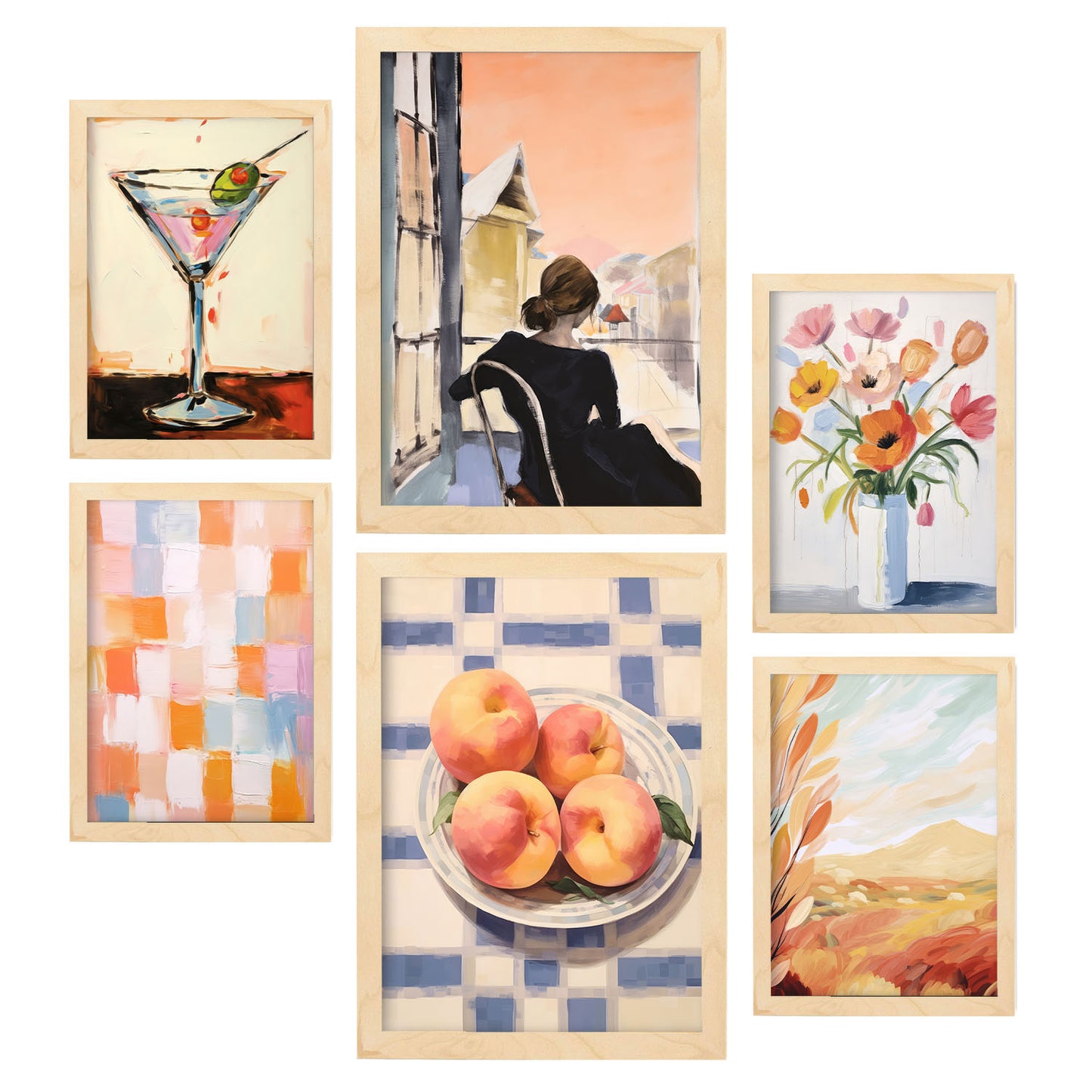 Nacnic Set de 6 Láminas de Durazno Estampados Decorativos