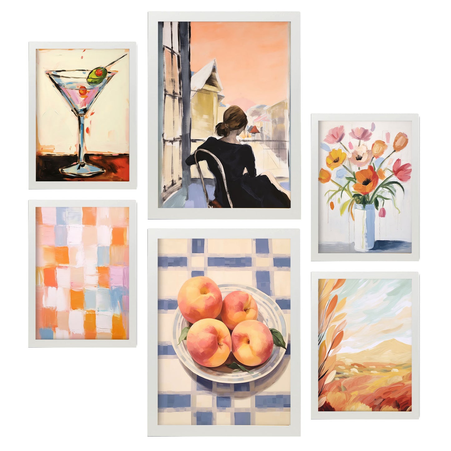Nacnic Set de 6 Láminas de Durazno Estampados Decorativos