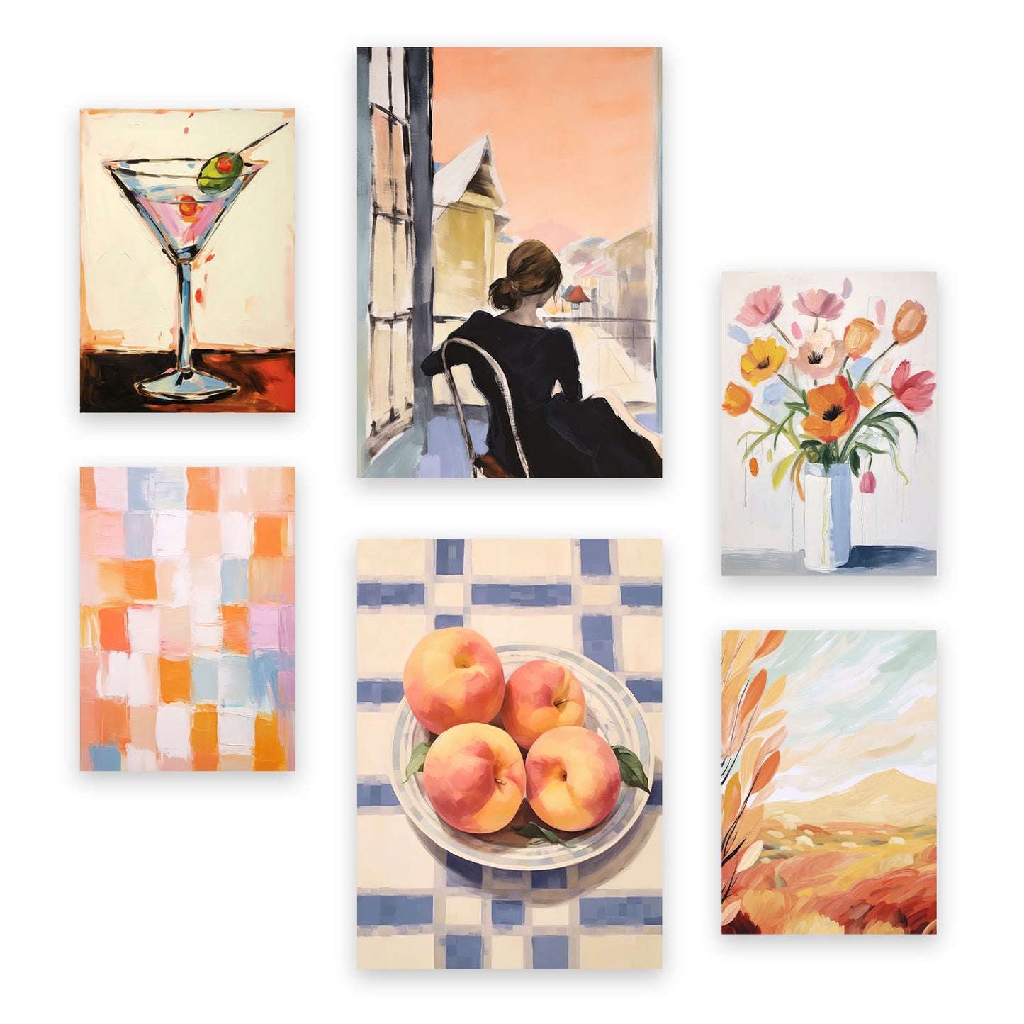 Nacnic Set de 6 Láminas de Durazno Estampados Decorativos