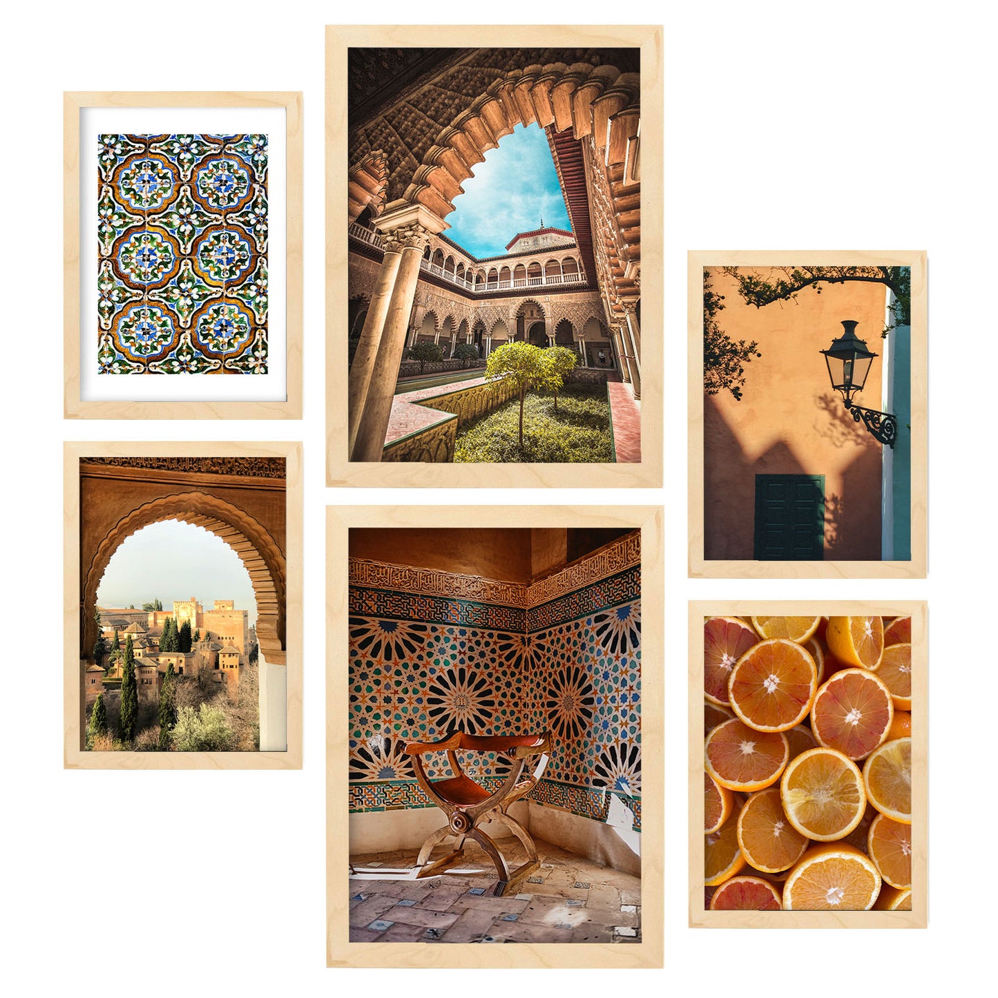 Nacnic Set de 6 Láminas de Fotografía de Andalucia Spain