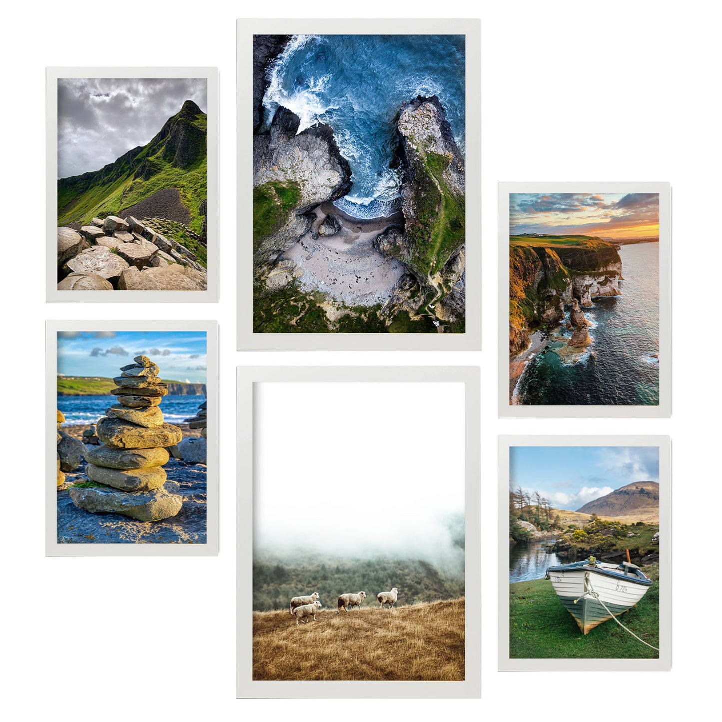Set de 6 Láminas de Fotografía de Ireland Nacnic