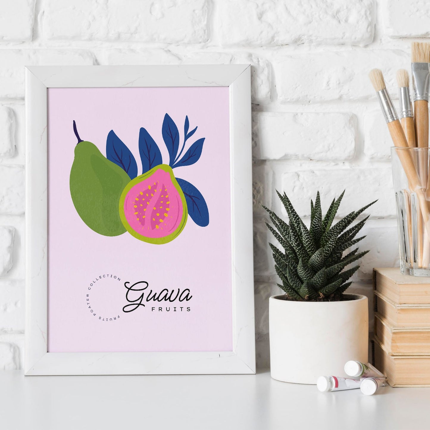 Guava Fruit and Leaves-Artwork-Nacnic-Nacnic Estudio SL