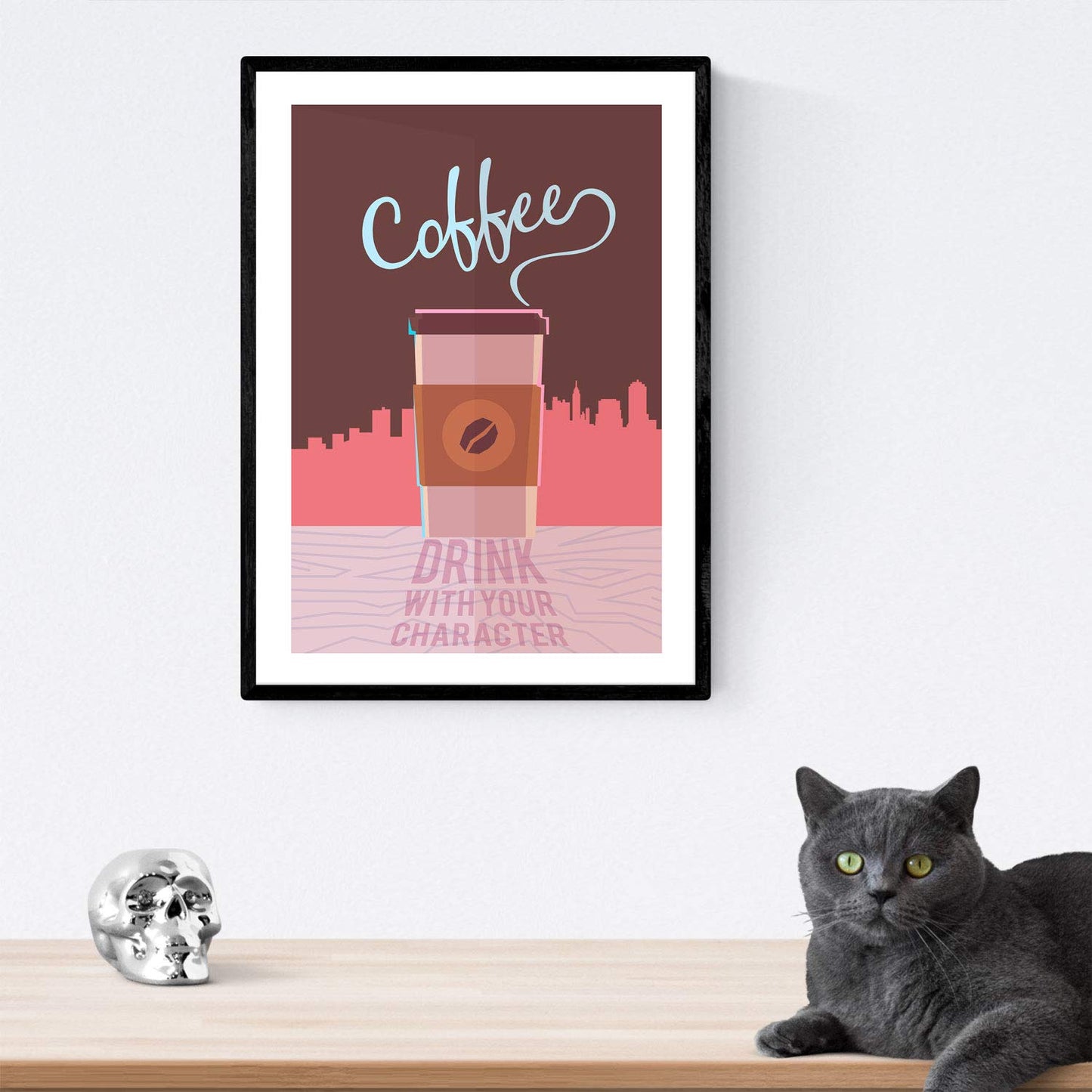 Set de láminas de café. Posters de tipos de café. Café retro 1.-Artwork-Nacnic-Nacnic Estudio SL
