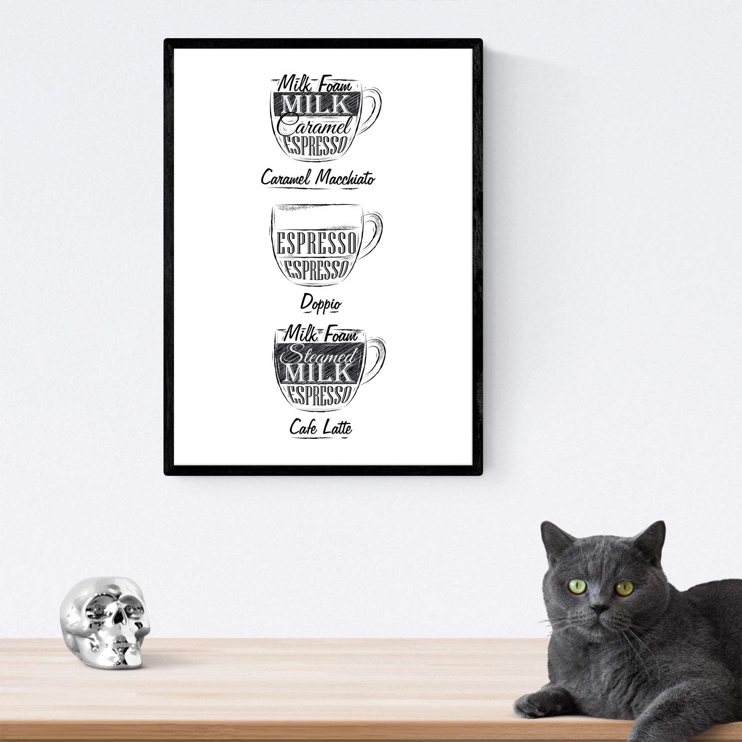 Set de láminas de café. Posters de tipos de café. Café fondo blanco.-Artwork-Nacnic-Nacnic Estudio SL