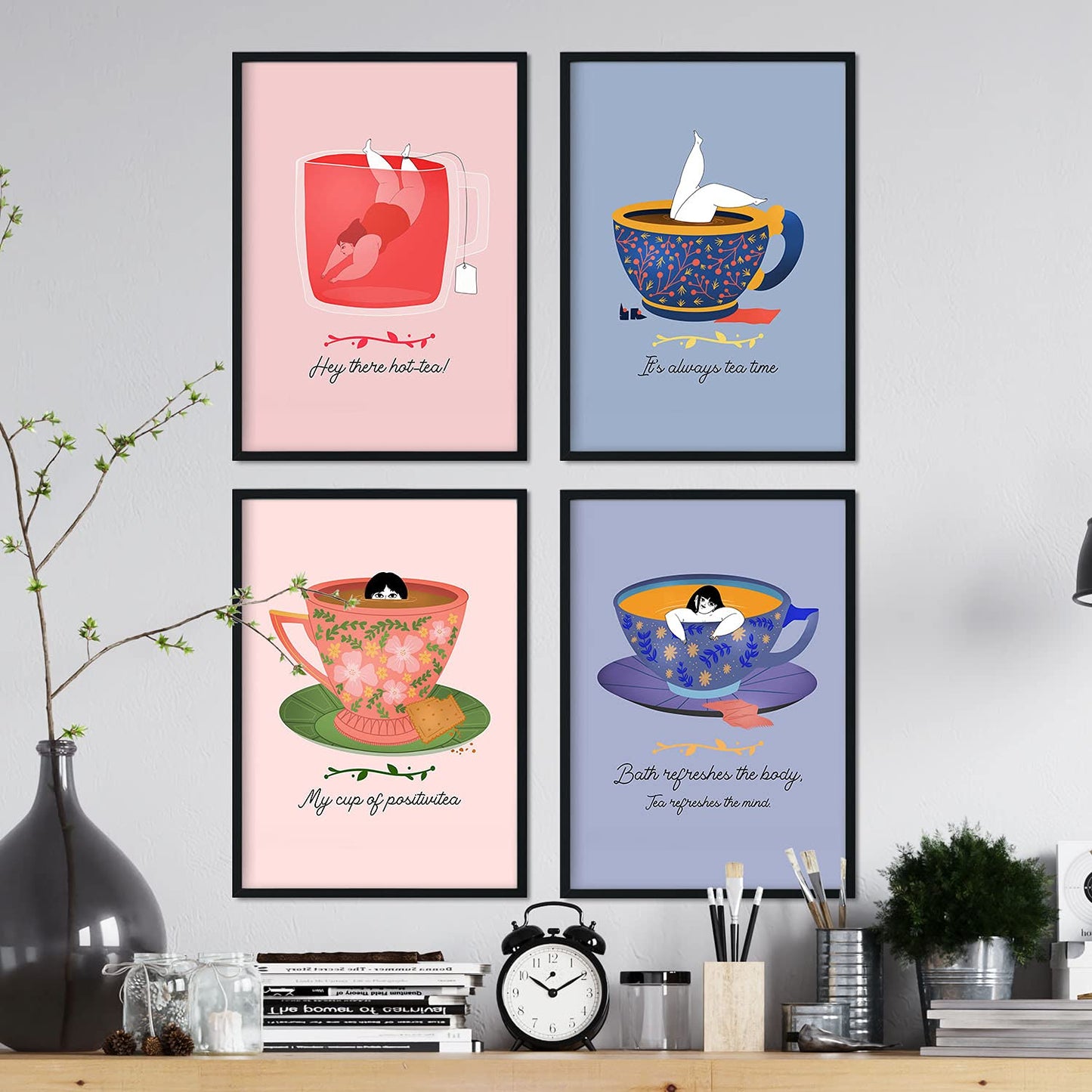 Set de láminas Pack de té 1. Pósters con ilustraciones para amantes del té y el café.-Artwork-Nacnic-Nacnic Estudio SL