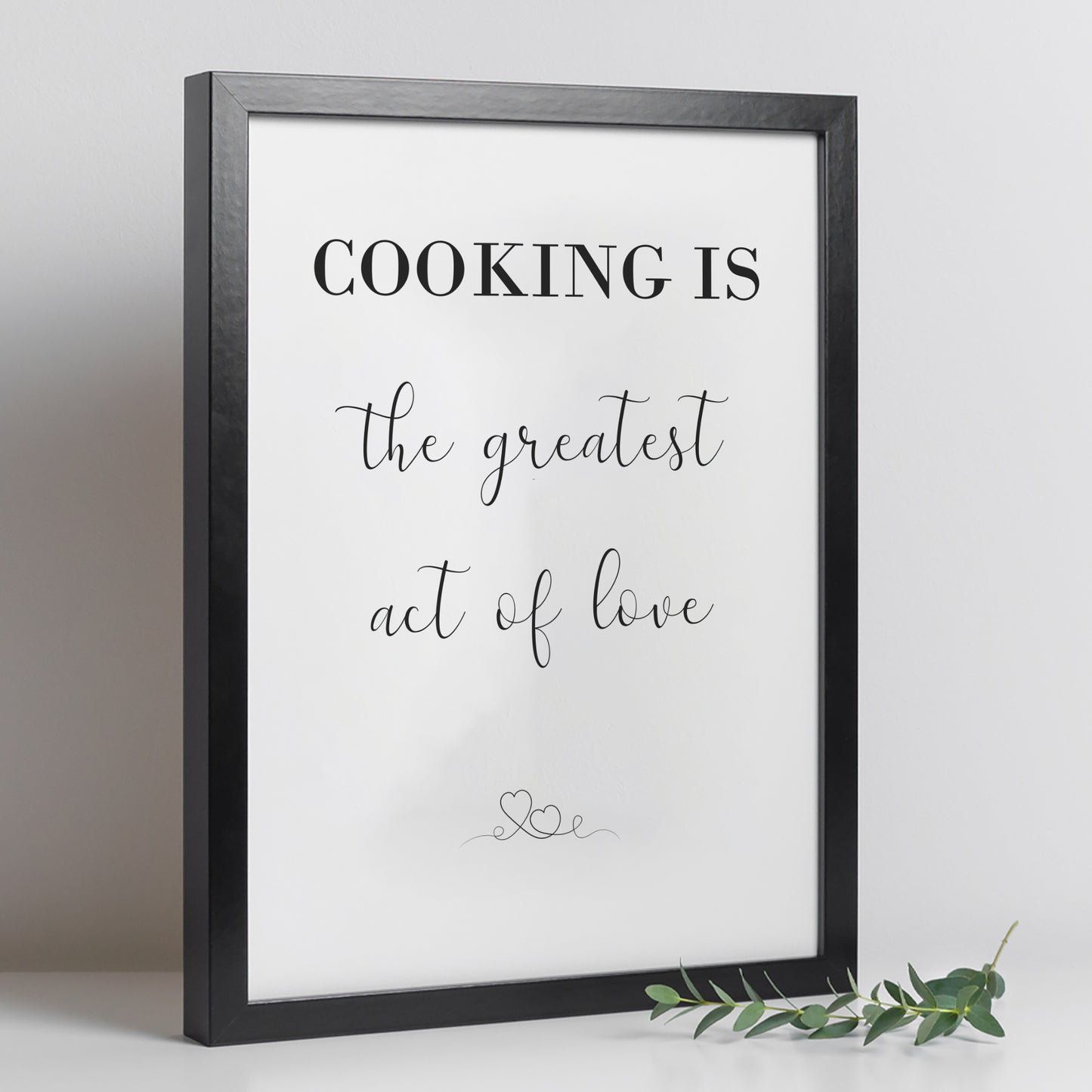 Set de 4 Cuadros Frases de Cocina Mensajes Póster Impresión Ilustración Letreros en Blanco y Negro Estilo moderno para decorar Cocina, Despensa, Comedor, Restaurante