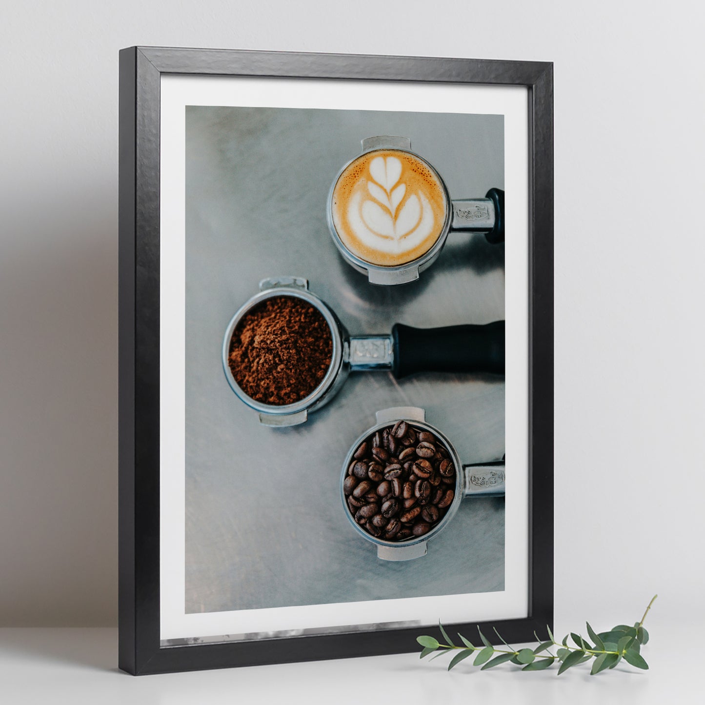 Set de 3 Cuadros de Café Tostado Ilustración impresa en estilo Fotográfico para decorar las paredes de Cocina, Despensa, Comedor, Restaurante, Cafetería