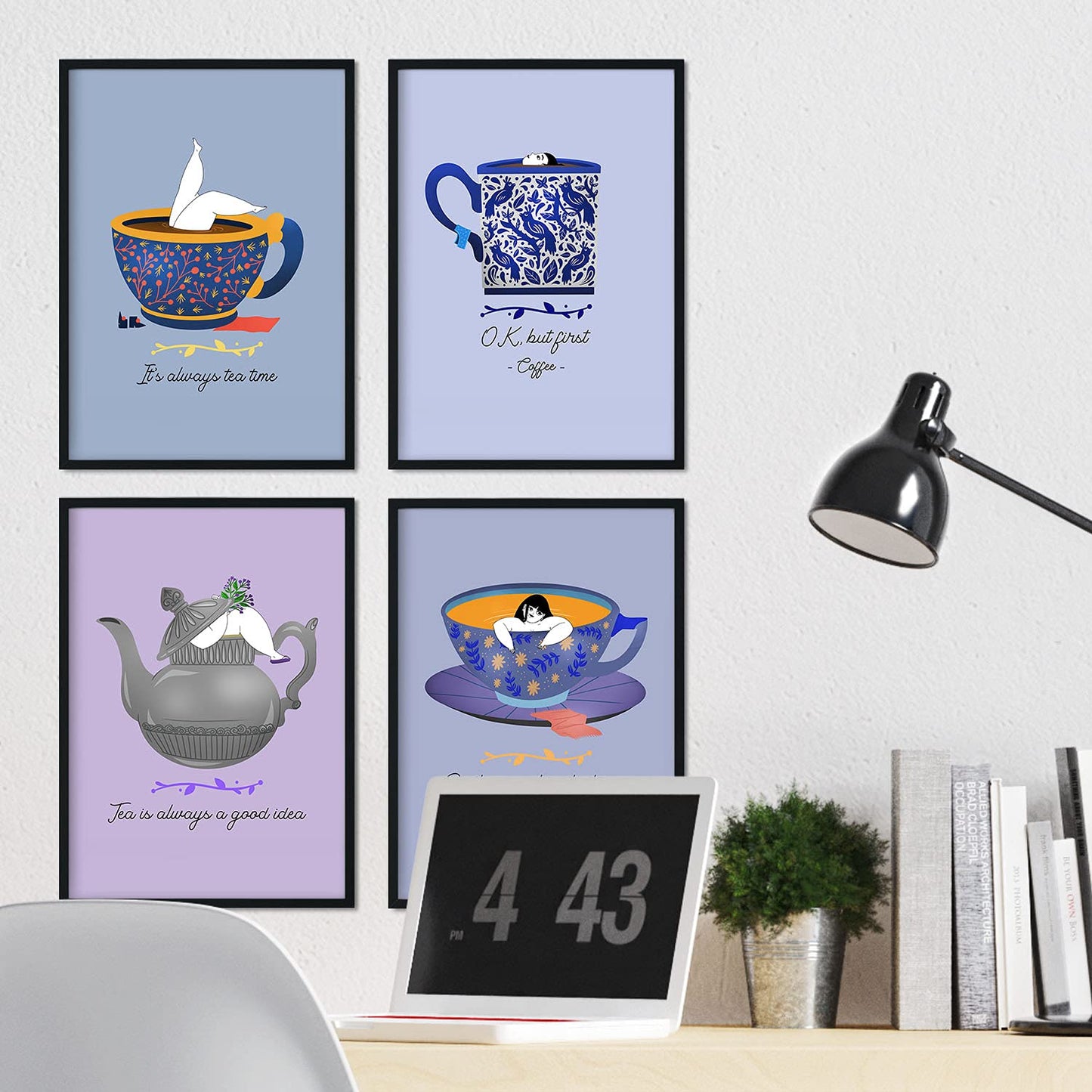 Set de láminas Pack serenidad. Pósters con ilustraciones para amantes del té y el café.-Artwork-Nacnic-Nacnic Estudio SL