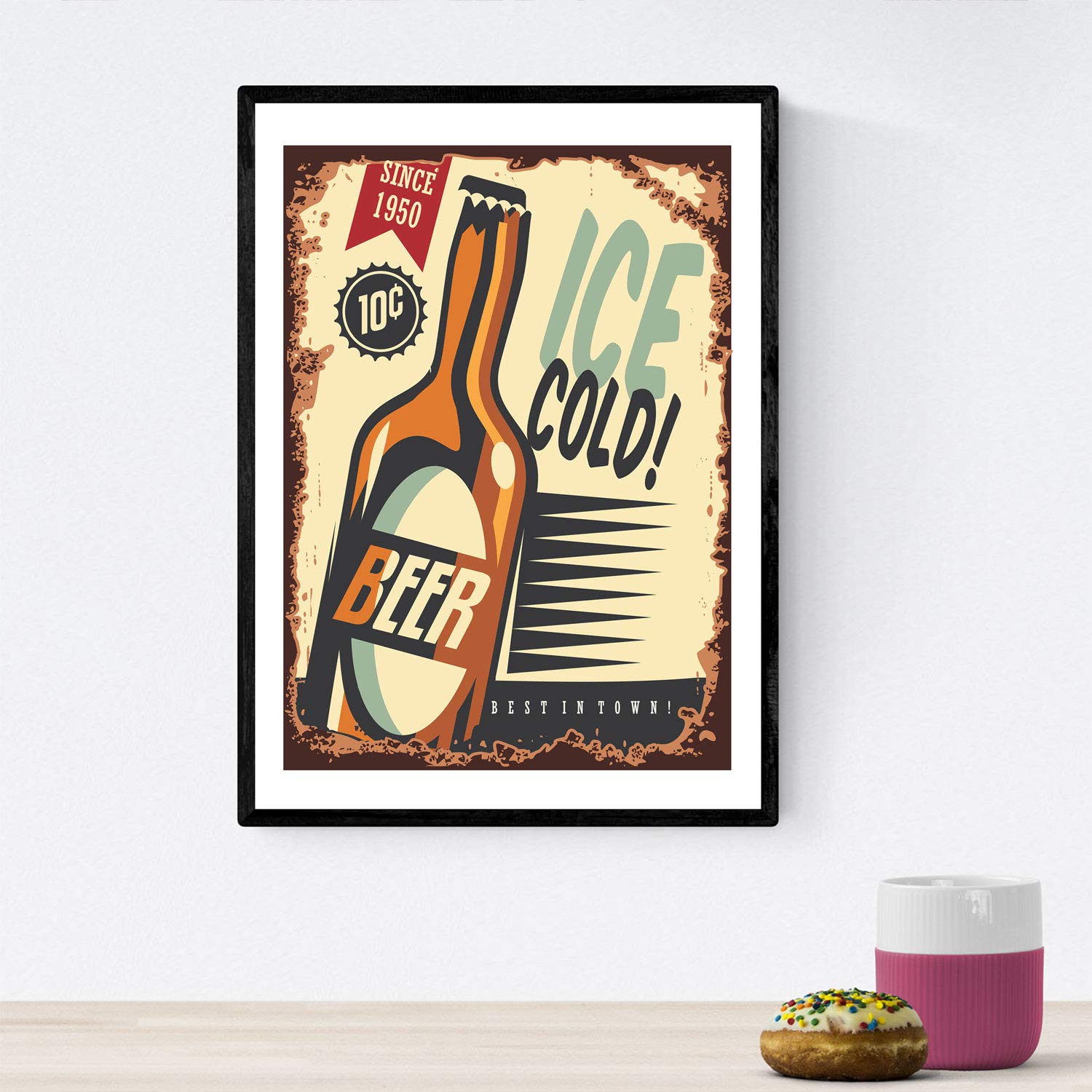 Pack de posters de cervezas y chupitos. Láminas de Anuncio retro cerveza. Posters de alcohol y bebidas para bares.-Artwork-Nacnic-Nacnic Estudio SL