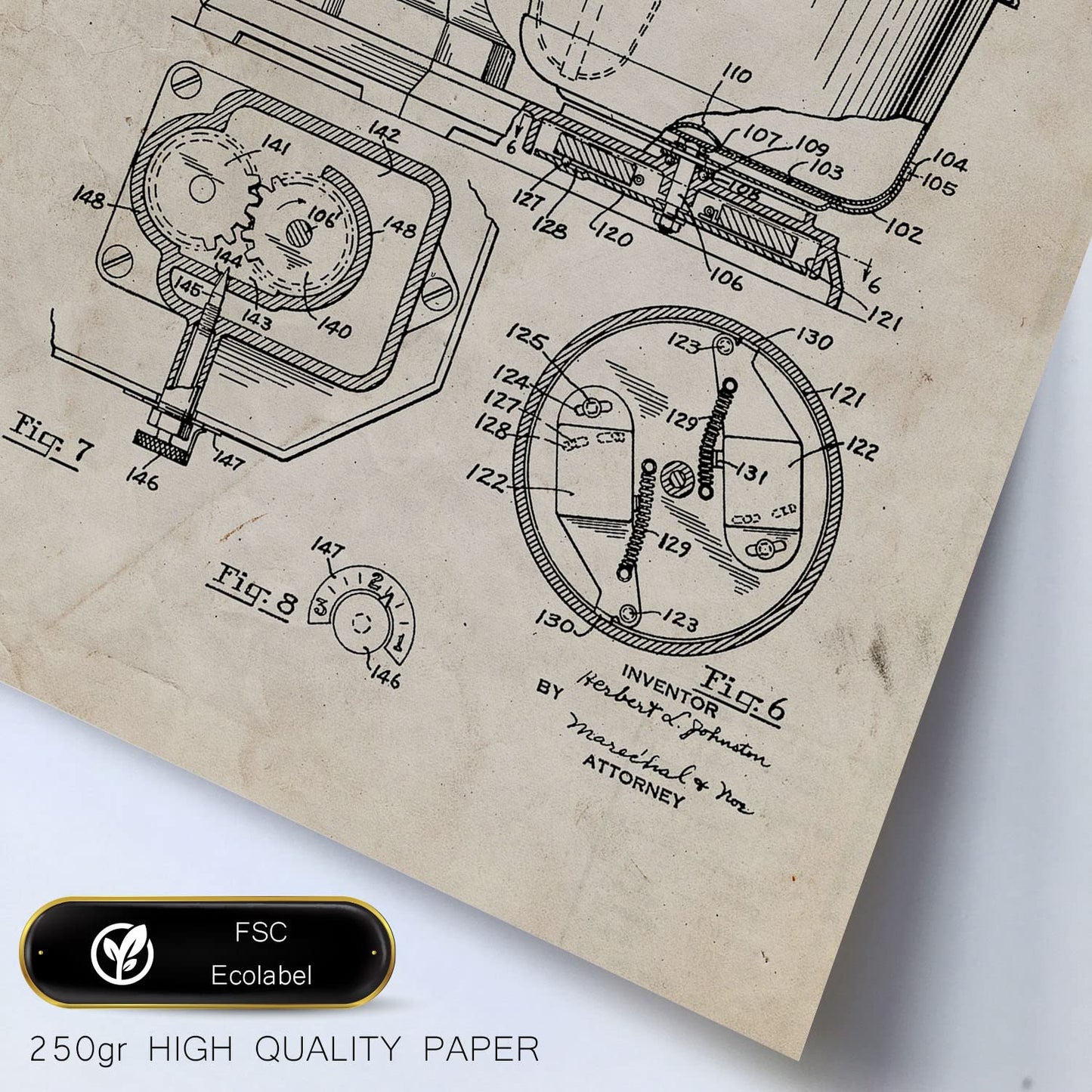 Set de 6 láminas de patentes Herramientas de cocina. Pósters con dibujos retro de inventos antiguos. Tamaños A4 y A3. .-Artwork-Nacnic-Nacnic Estudio SL