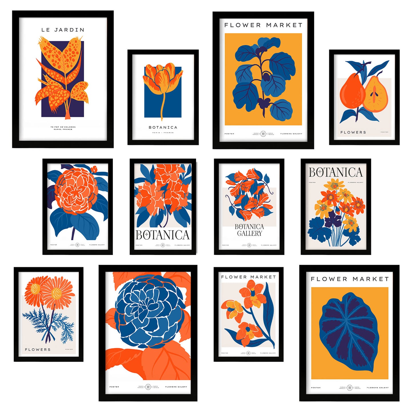 Conjunto de Impresiones Botánicas 3 - Láminas de Arte de Pared Elegantes y Versátiles
