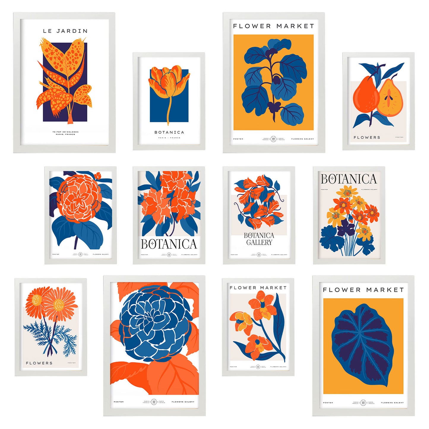 Conjunto de Impresiones Botánicas 3 - Láminas de Arte de Pared Elegantes y Versátiles