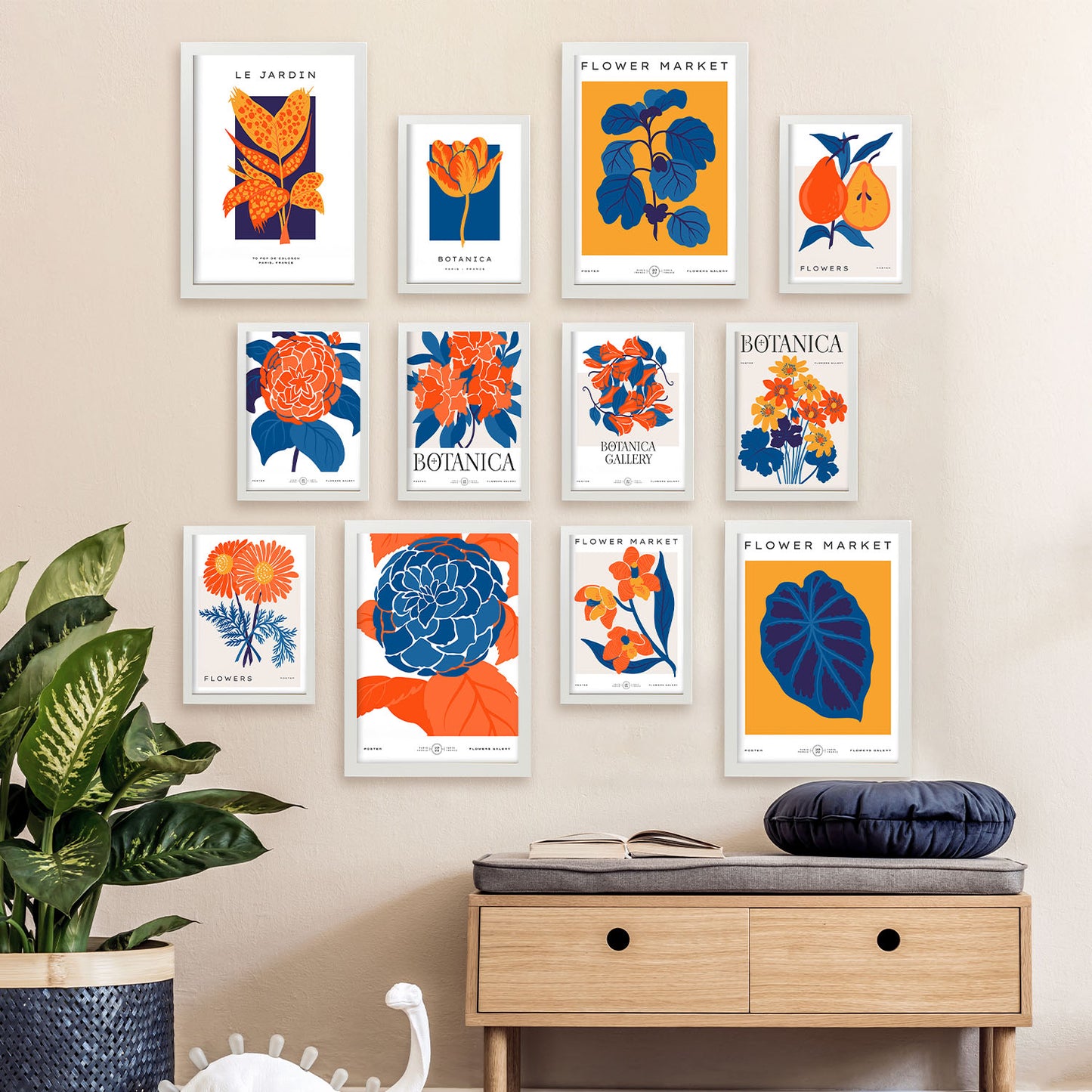 Conjunto de Impresiones Botánicas 3 - Láminas de Arte de Pared Elegantes y Versátiles