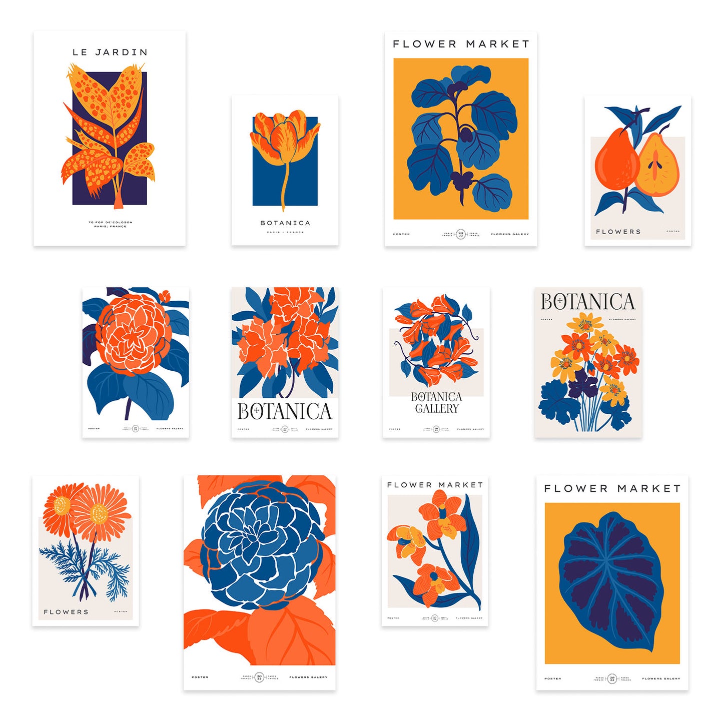 Conjunto de Impresiones Botánicas 3 - Láminas de Arte de Pared Elegantes y Versátiles