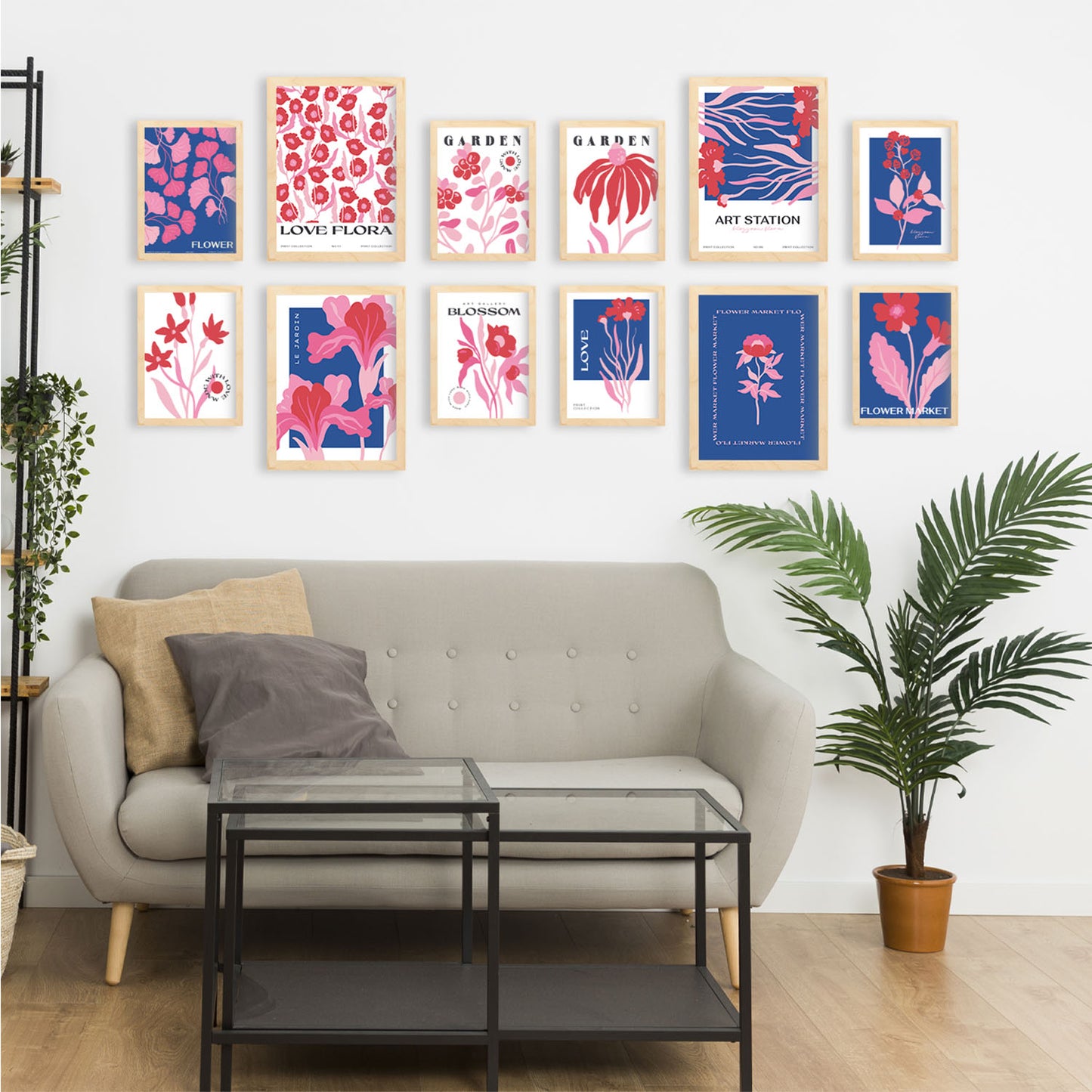 Conjunto de Impresiones Botánicas Elegantes - Láminas de Arte de Pared