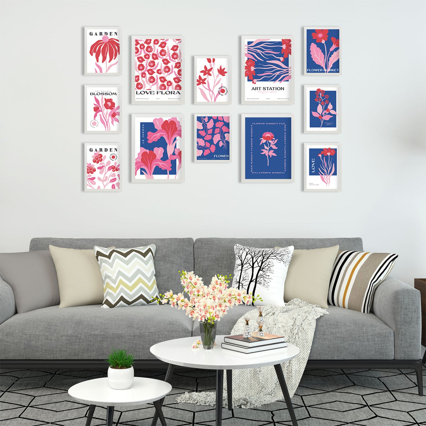Conjunto de Impresiones Botánicas Elegantes - Láminas de Arte de Pared
