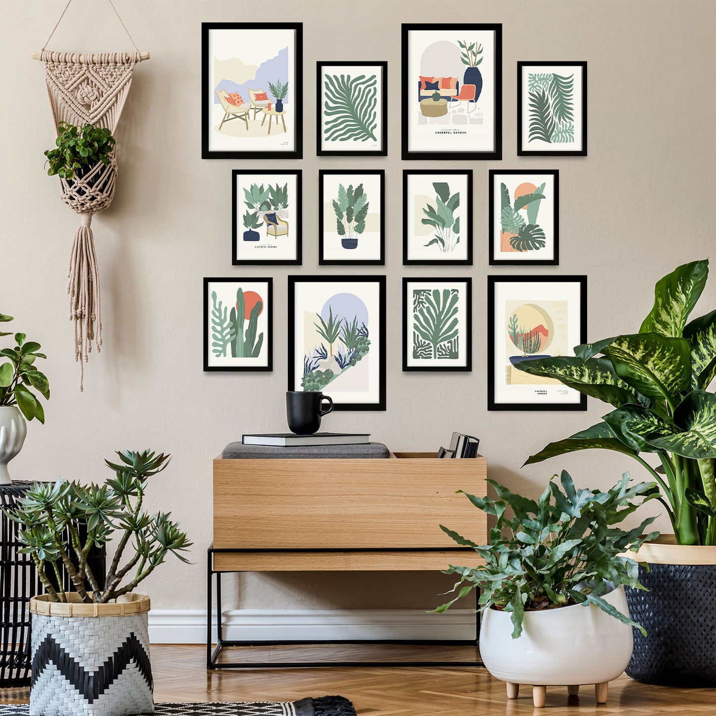 Conjunto ModernMix de Impresiones de Jardín - 12 Piezas