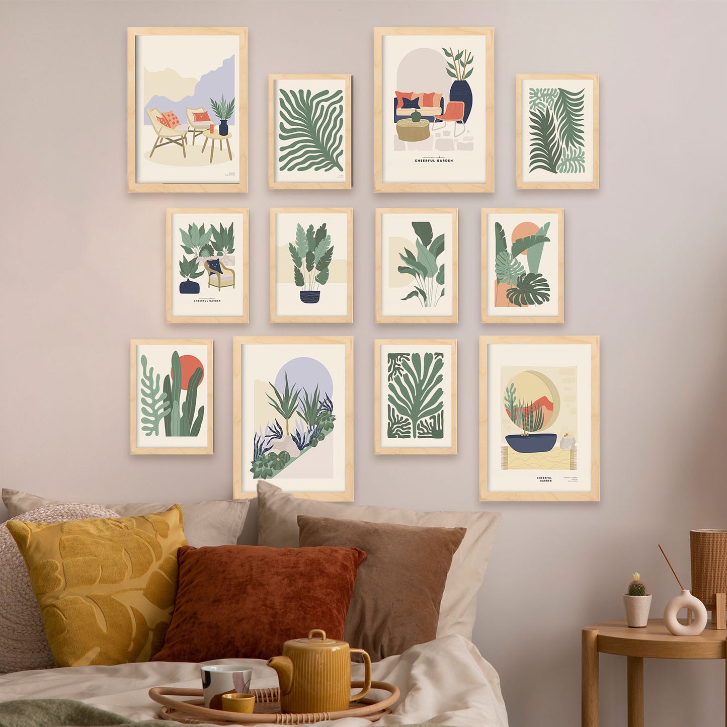 Conjunto ModernMix de Impresiones de Jardín - 12 Piezas
