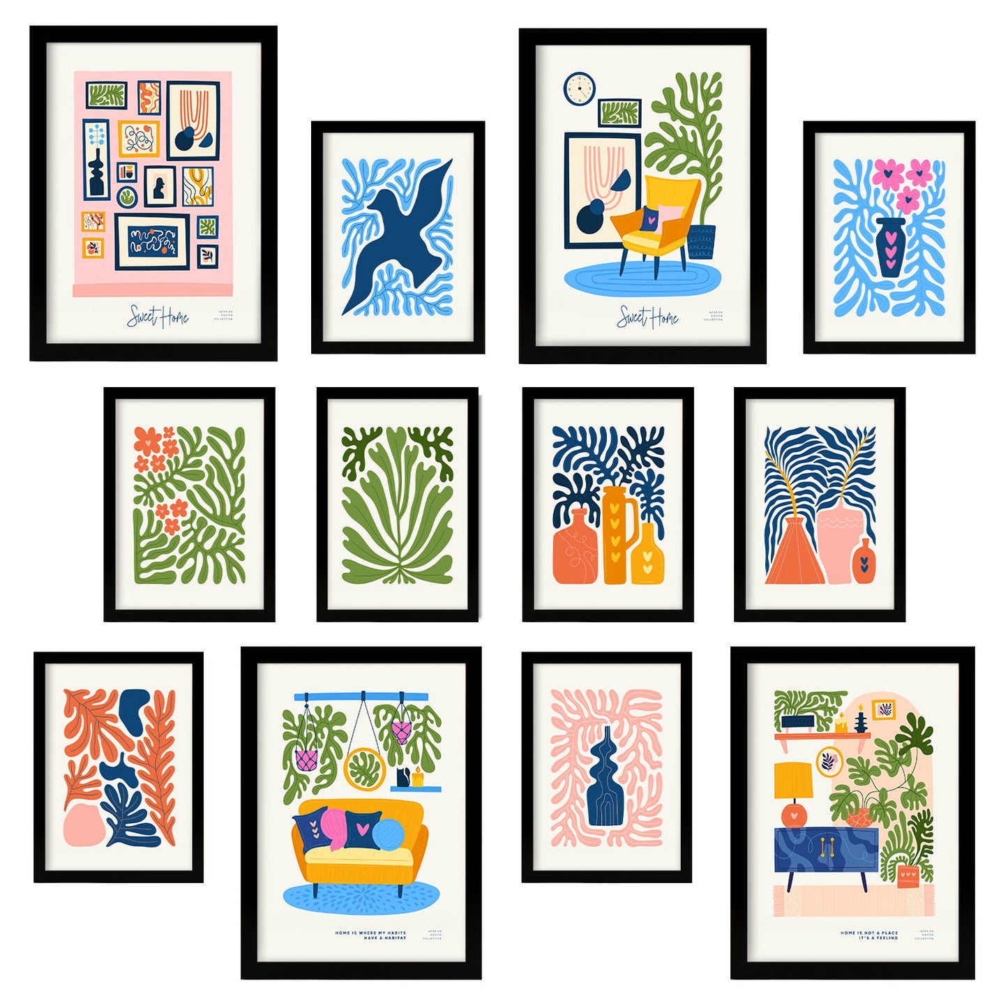 Conjunto ModernMix 1 de Impresiones de Diseño de Interiores