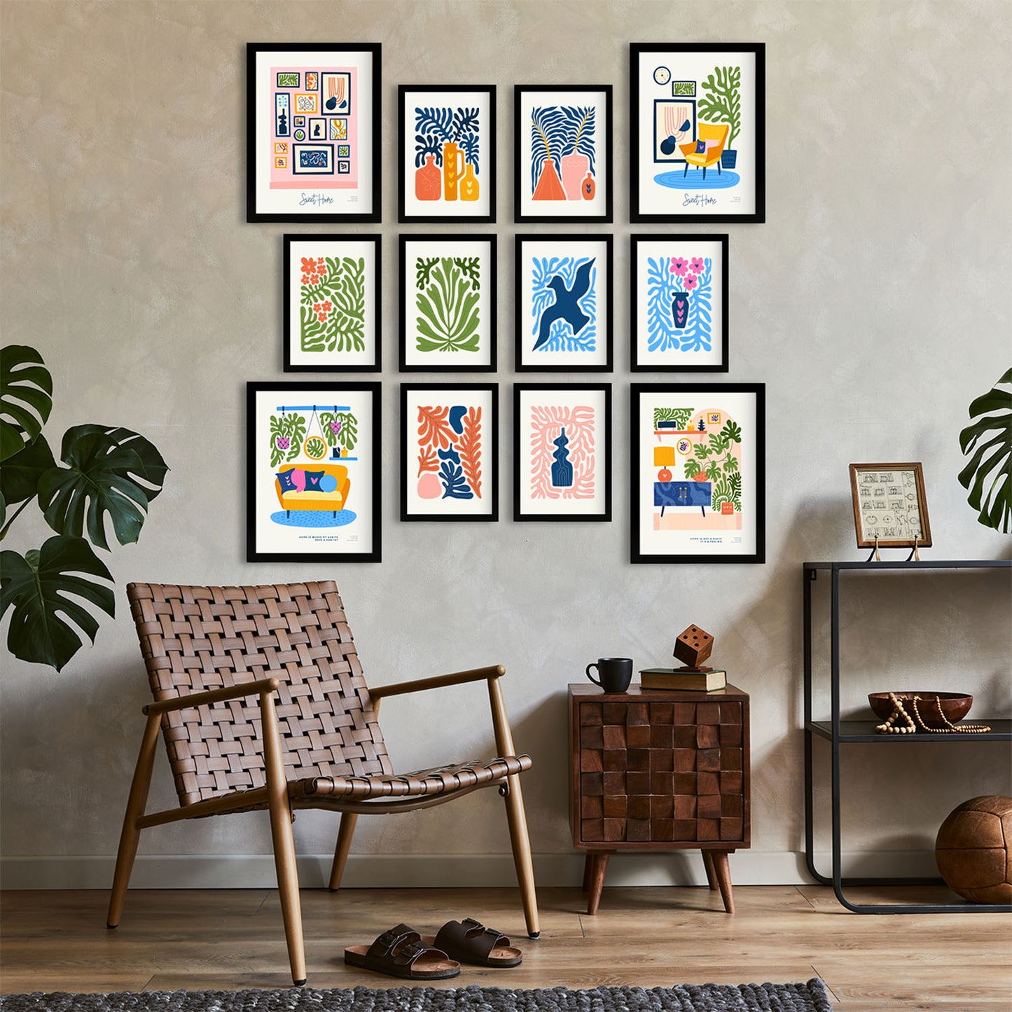 Conjunto ModernMix 1 de Impresiones de Diseño de Interiores