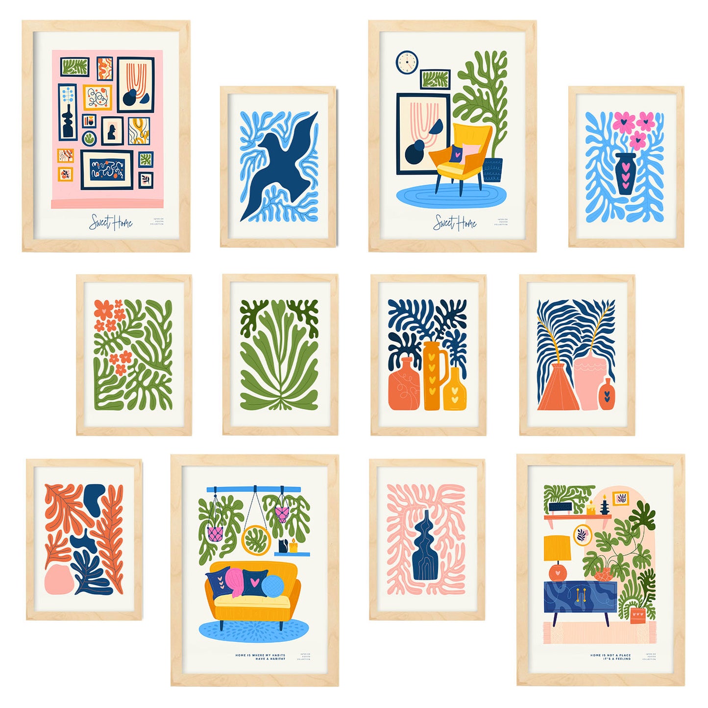 Conjunto ModernMix 1 de Impresiones de Diseño de Interiores