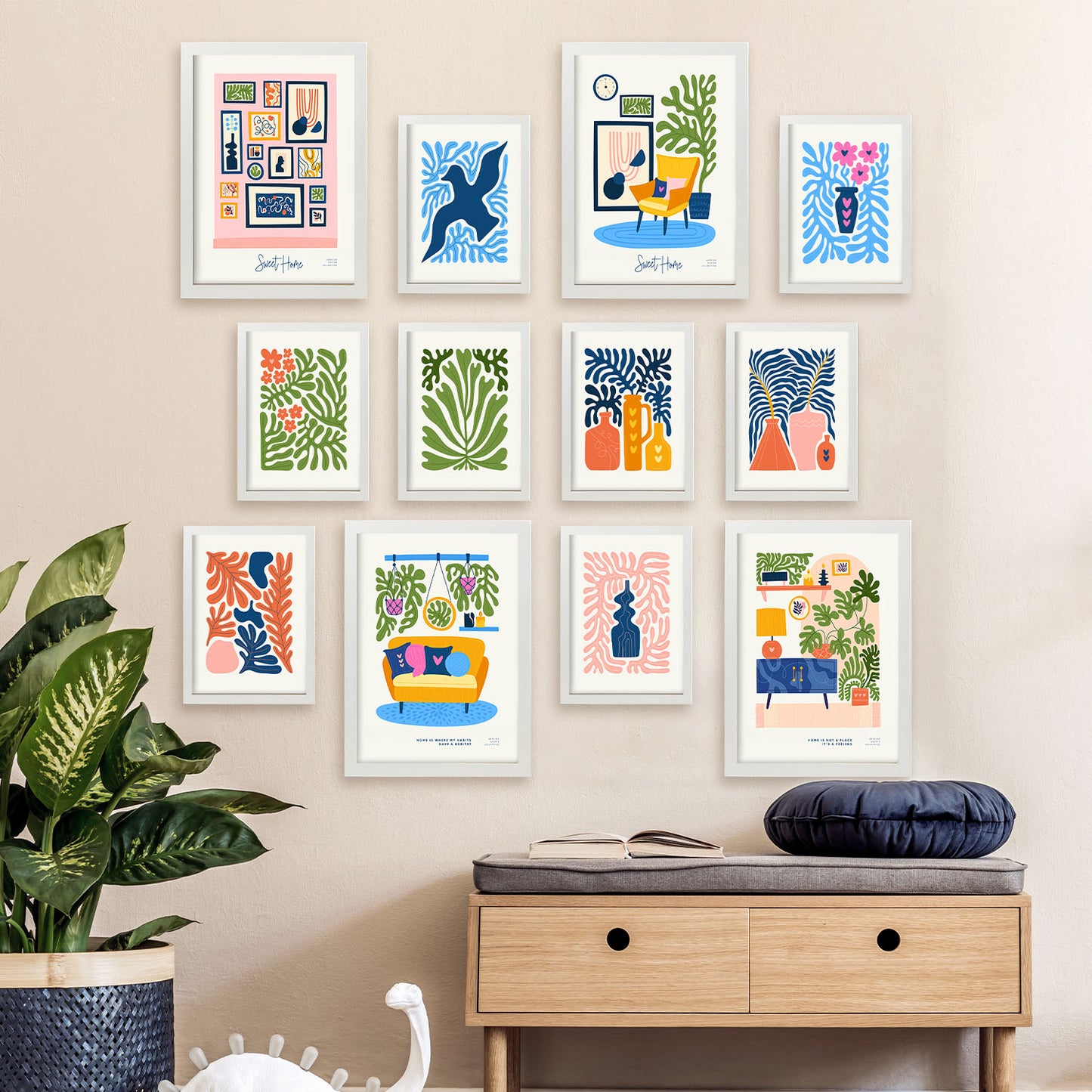 Conjunto ModernMix 1 de Impresiones de Diseño de Interiores