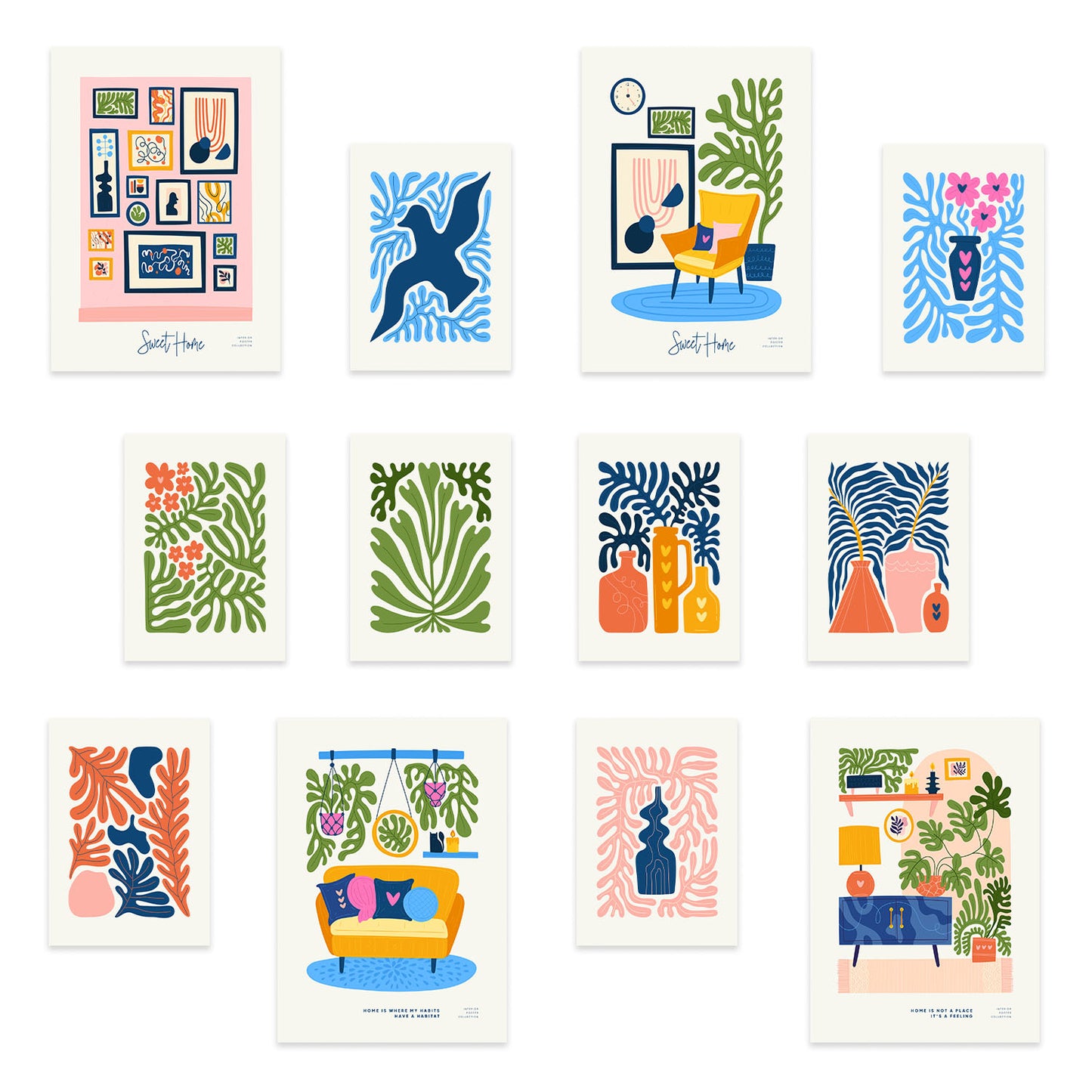 Conjunto ModernMix 1 de Impresiones de Diseño de Interiores