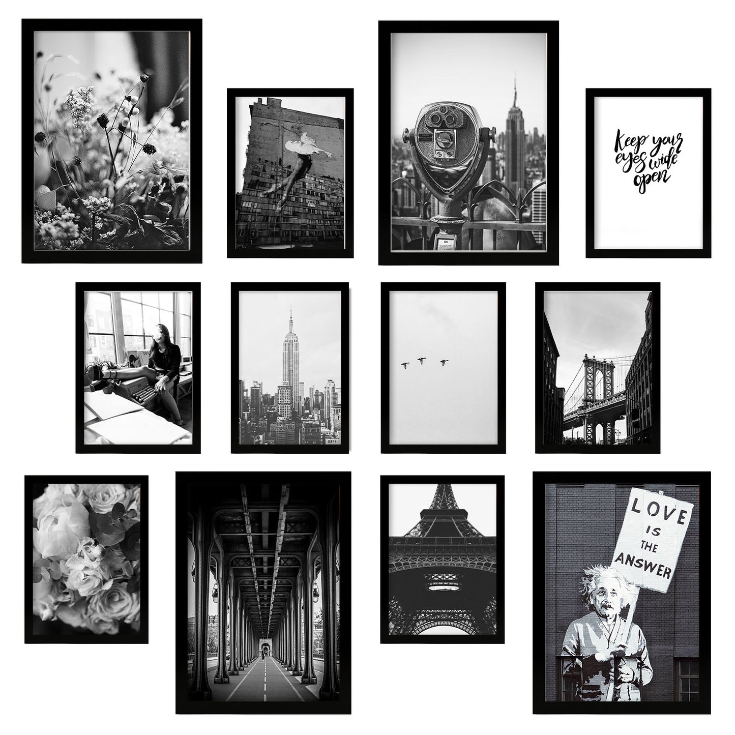Conjunto Momentos Monocromáticos: 12 Láminas Fotográficas en Blanco y Negro