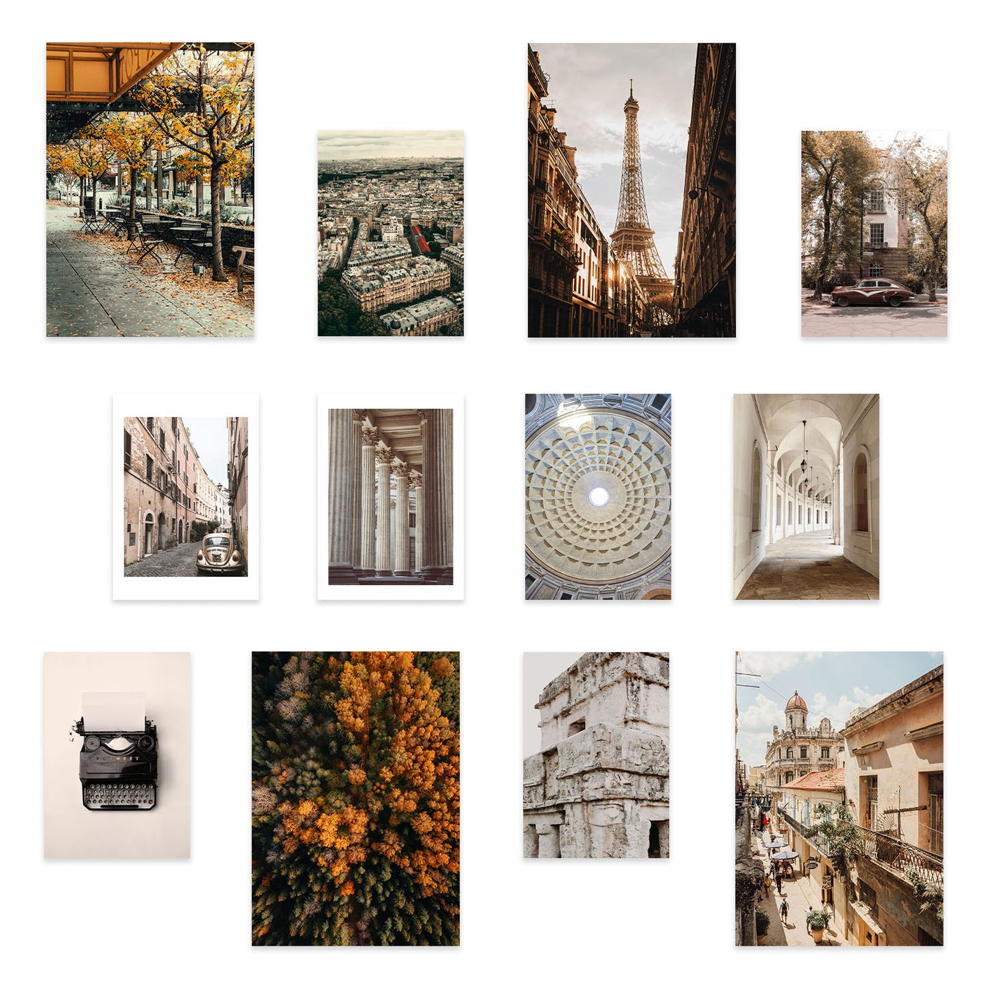 Set de Fotografías de Paisajes Urbanos - Láminas de Diseño Urbano con Colores Vibrantes