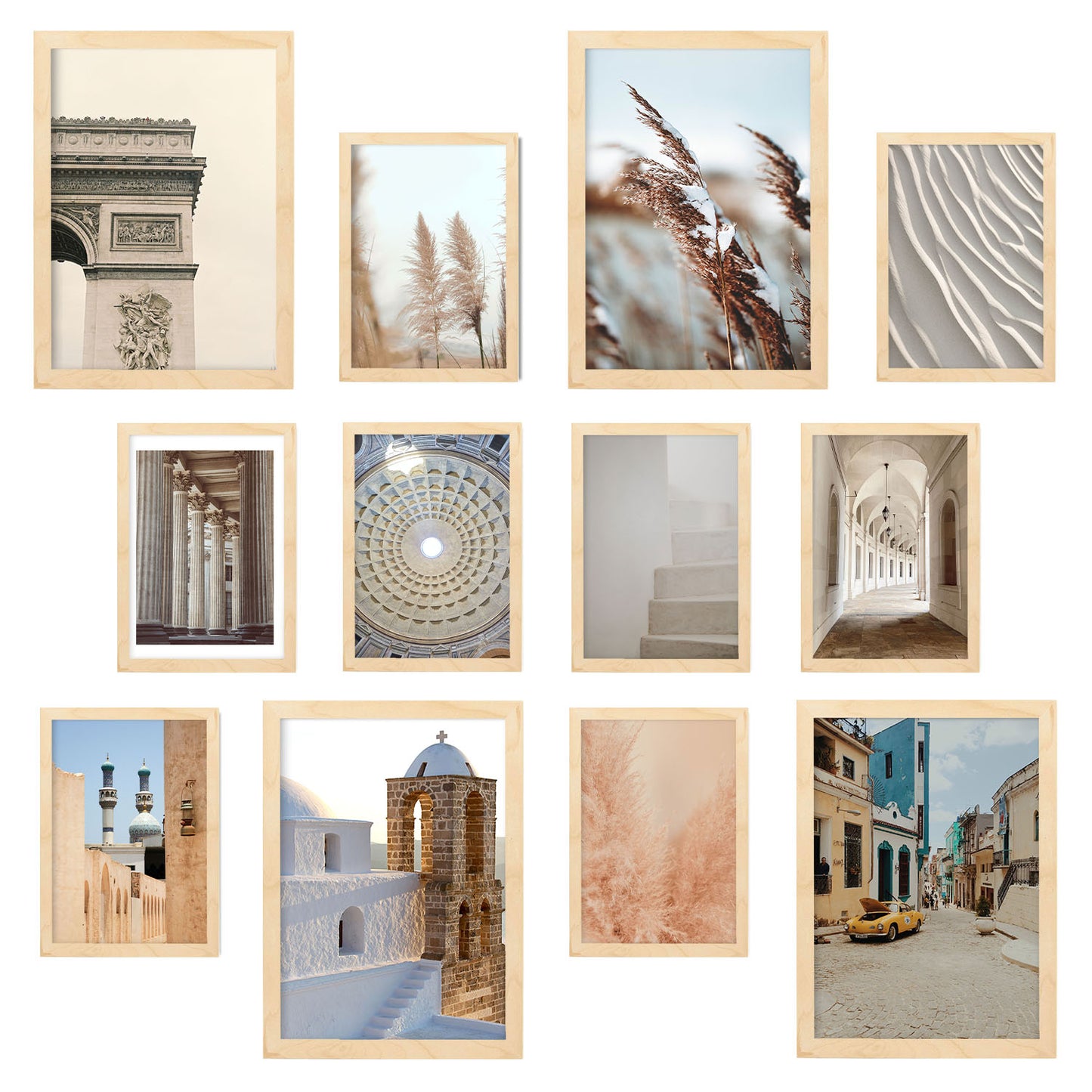 Conjunto de Fotografías de Dunas y Arquitecturas - Láminas de Arte de Pared