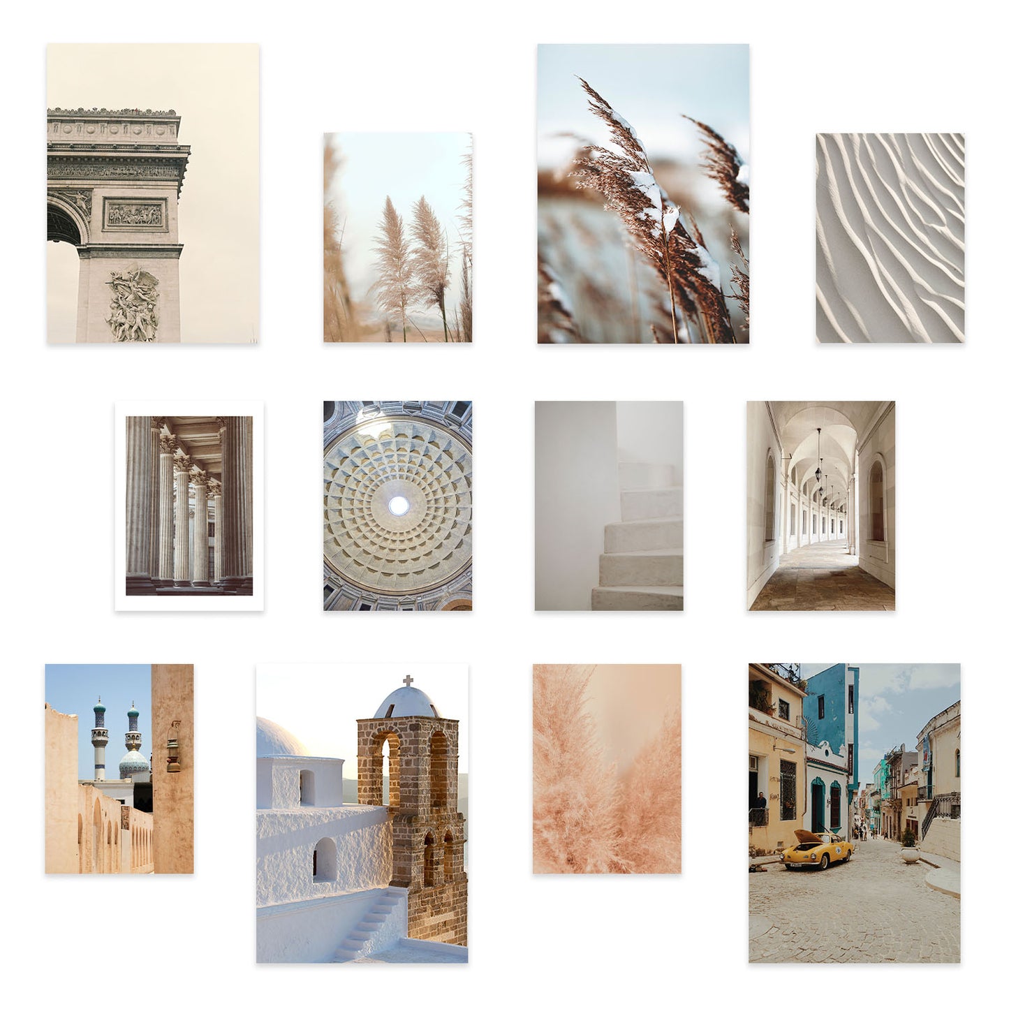 Conjunto de Fotografías de Dunas y Arquitecturas - Láminas de Arte de Pared