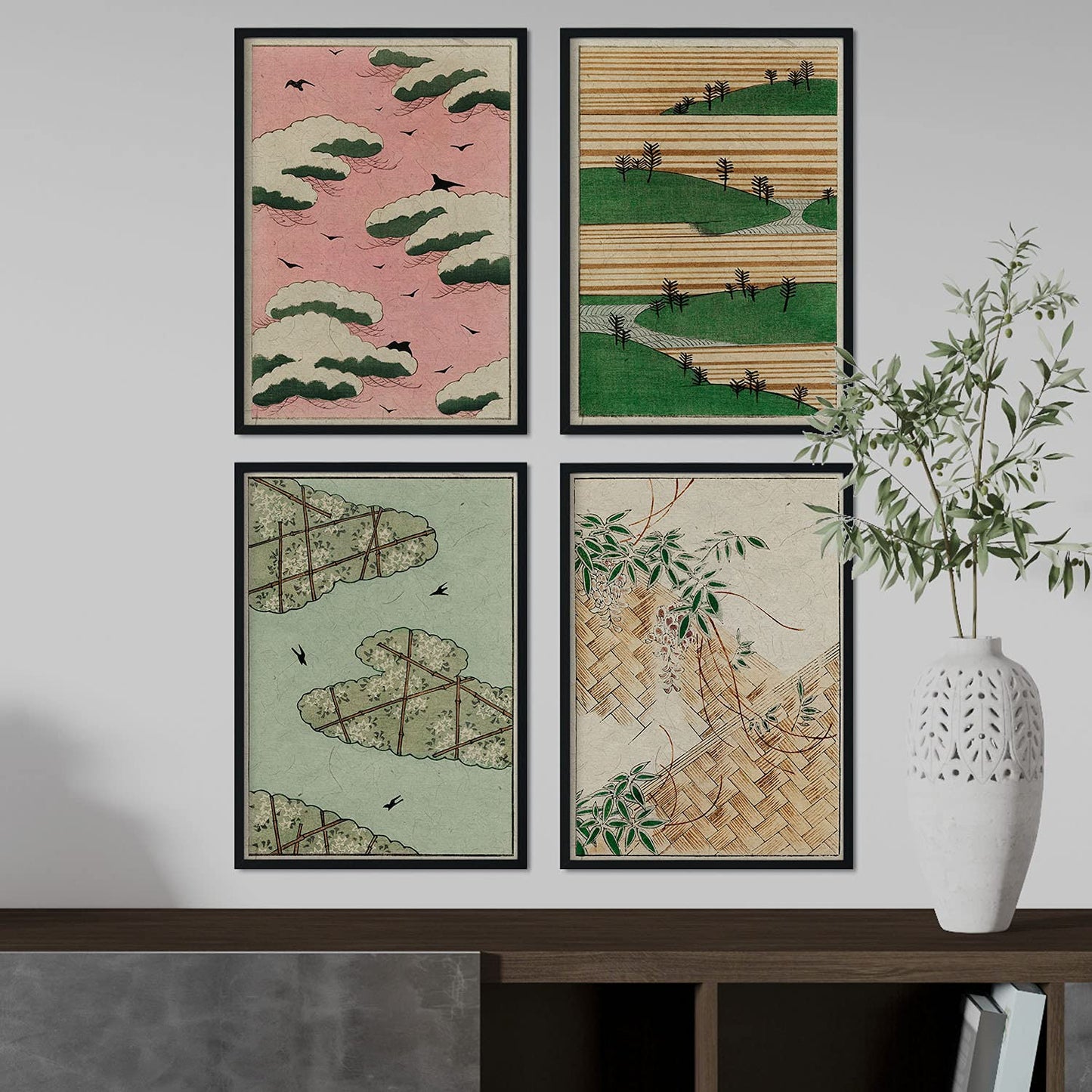 Pack de láminas Paisaje. Pósters con ilustraciones de la revista Vintage japonesa Shin Bijutsukai.-Artwork-Nacnic-Nacnic Estudio SL