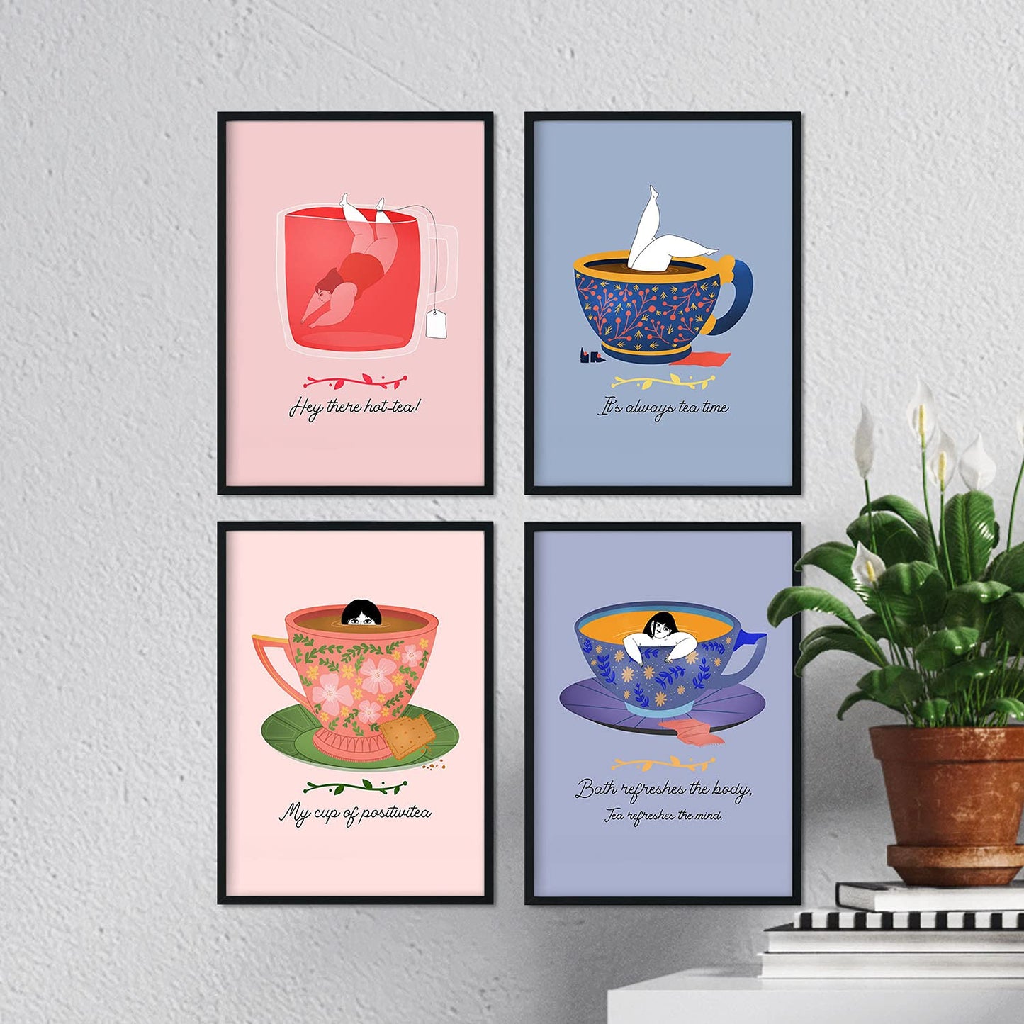 Set de láminas Pack de té 1. Pósters con ilustraciones para amantes del té y el café.-Artwork-Nacnic-Nacnic Estudio SL