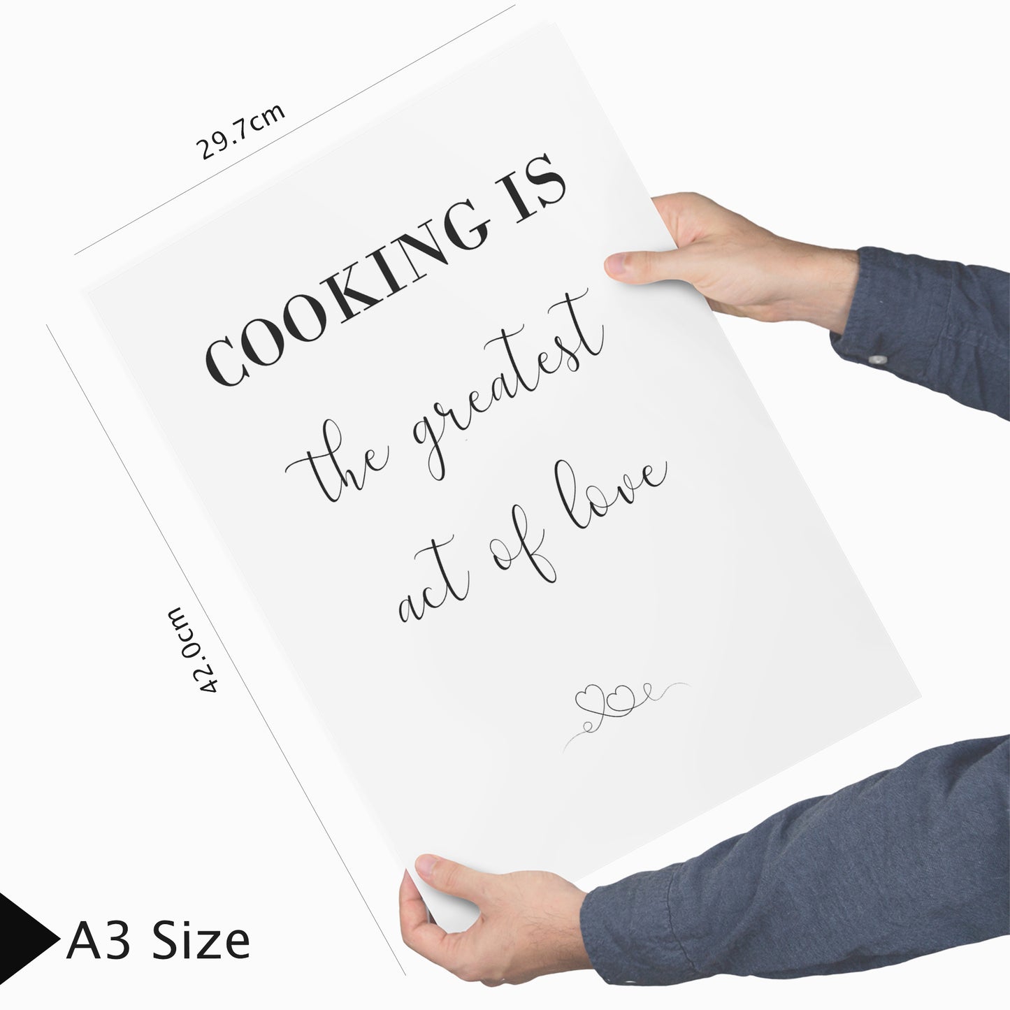 Set de 4 Cuadros Frases de Cocina Mensajes Póster Impresión Ilustración Letreros en Blanco y Negro Estilo moderno para decorar Cocina, Despensa, Comedor, Restaurante