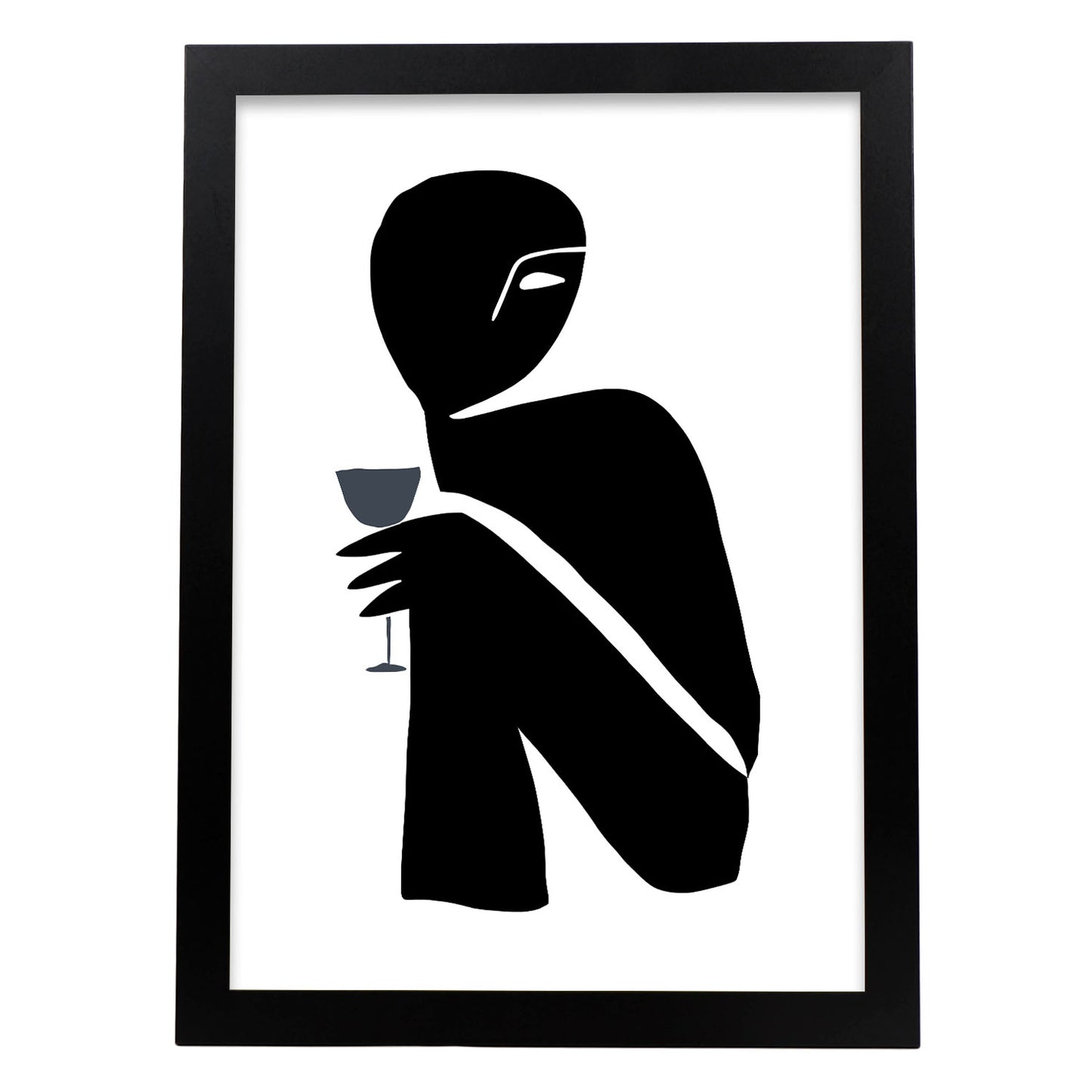 Lámina Nacnic Abstracto Hombre con Copa de Vino