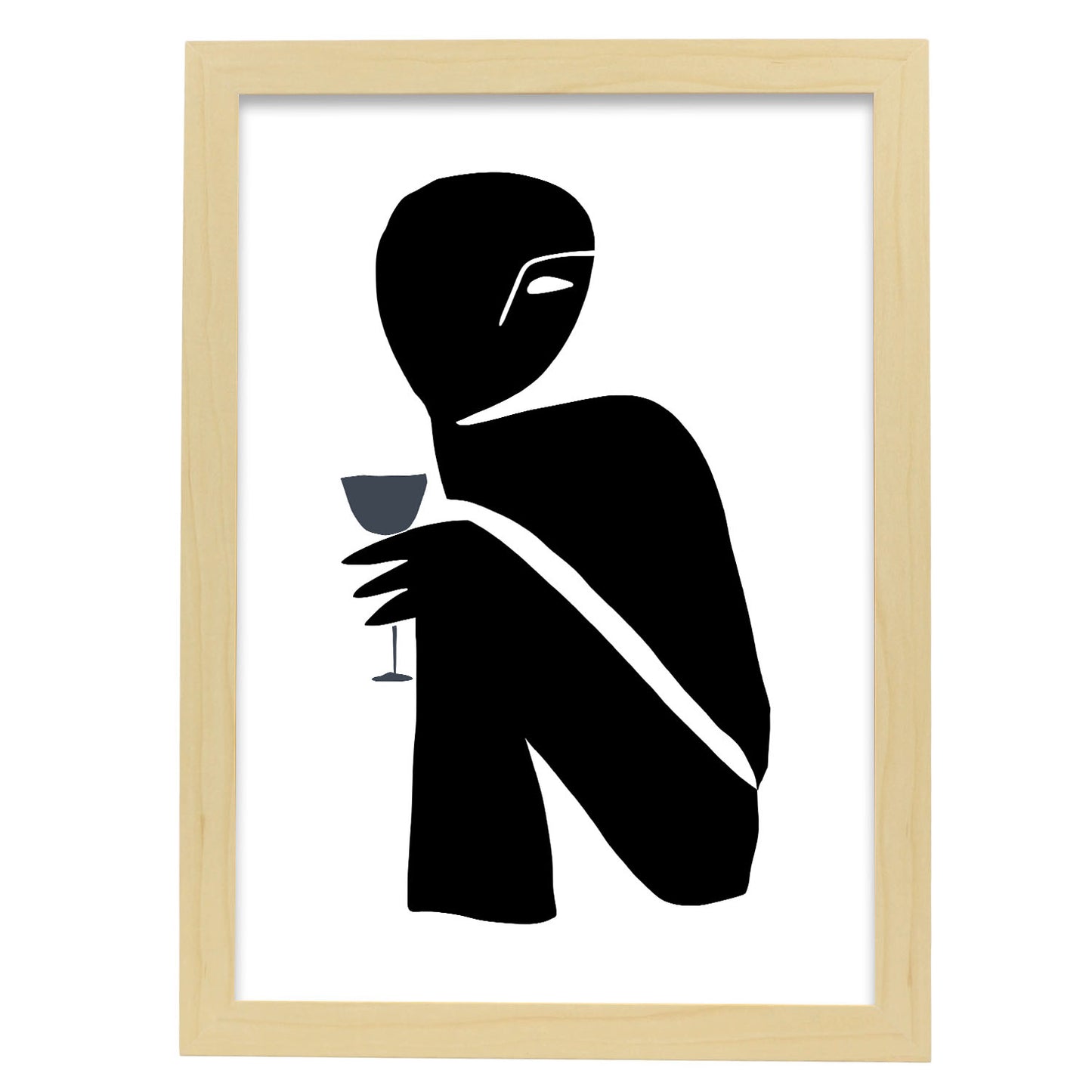 Lámina Nacnic Abstracto Hombre con Copa de Vino
