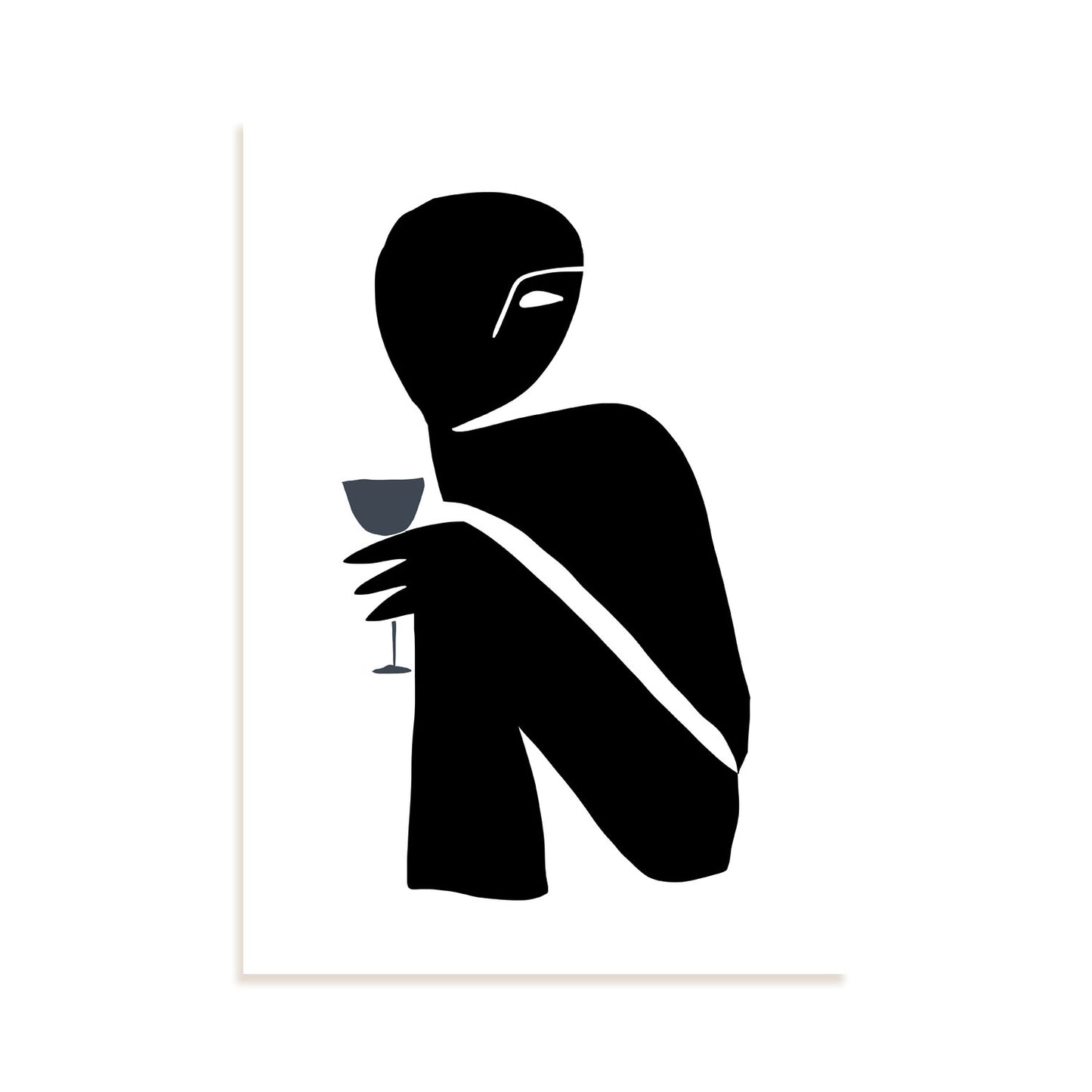 Lámina Nacnic Abstracto Hombre con Copa de Vino