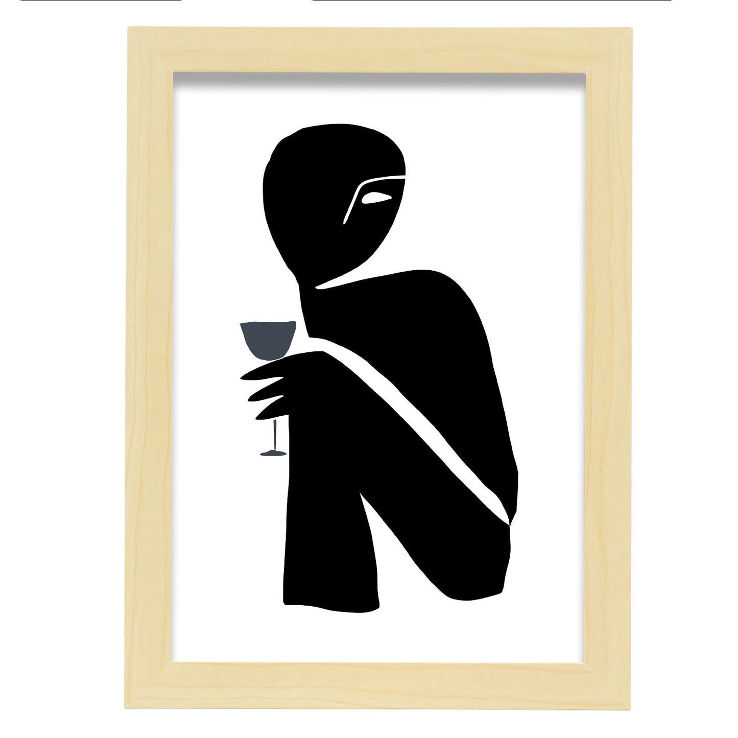 Lámina Nacnic Abstracto Hombre con Copa de Vino