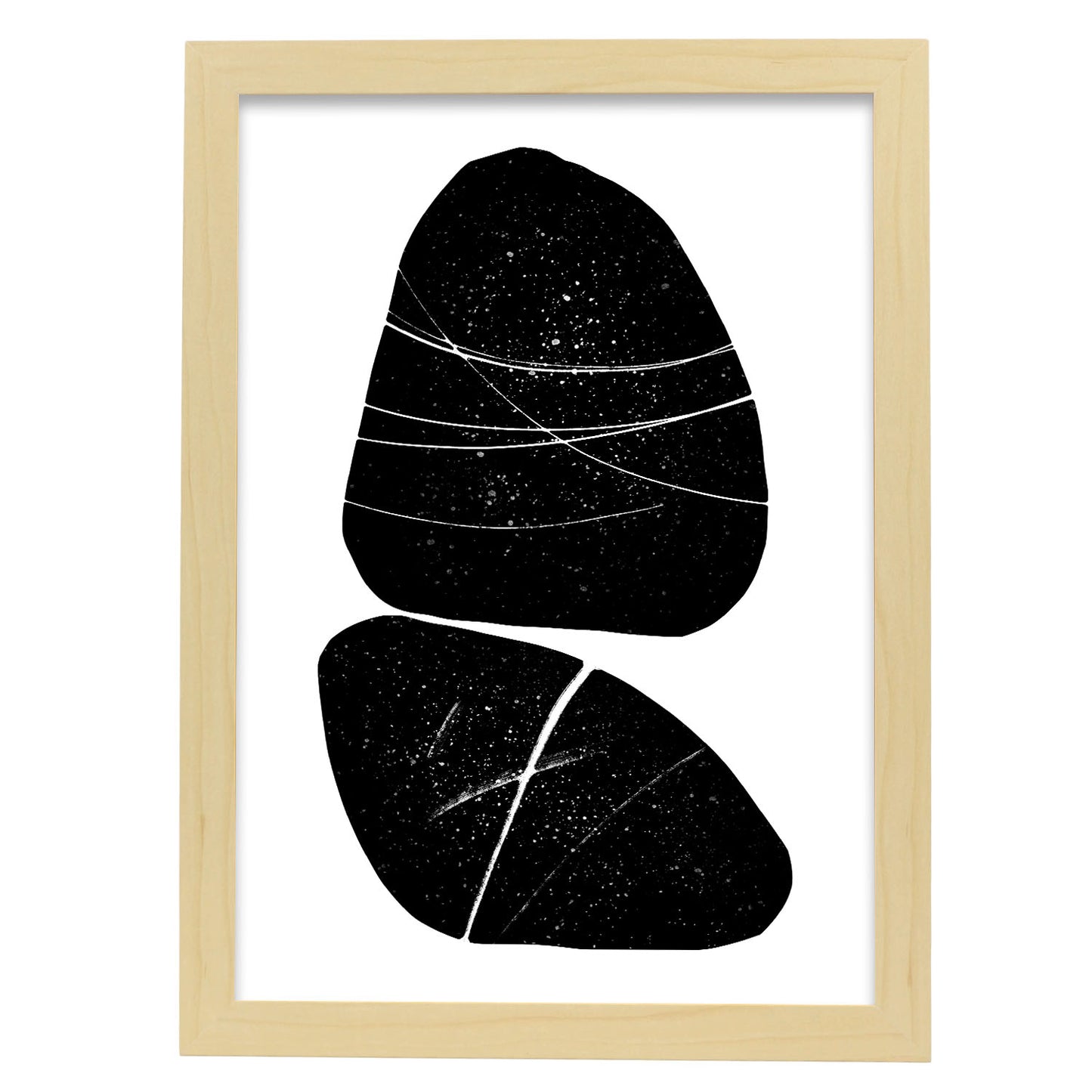 Lamina Nacnic de Piedras de Mármol Negro en Abstracto
