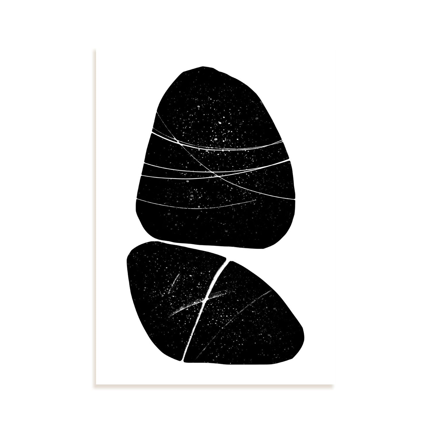 Lamina Nacnic de Piedras de Mármol Negro en Abstracto